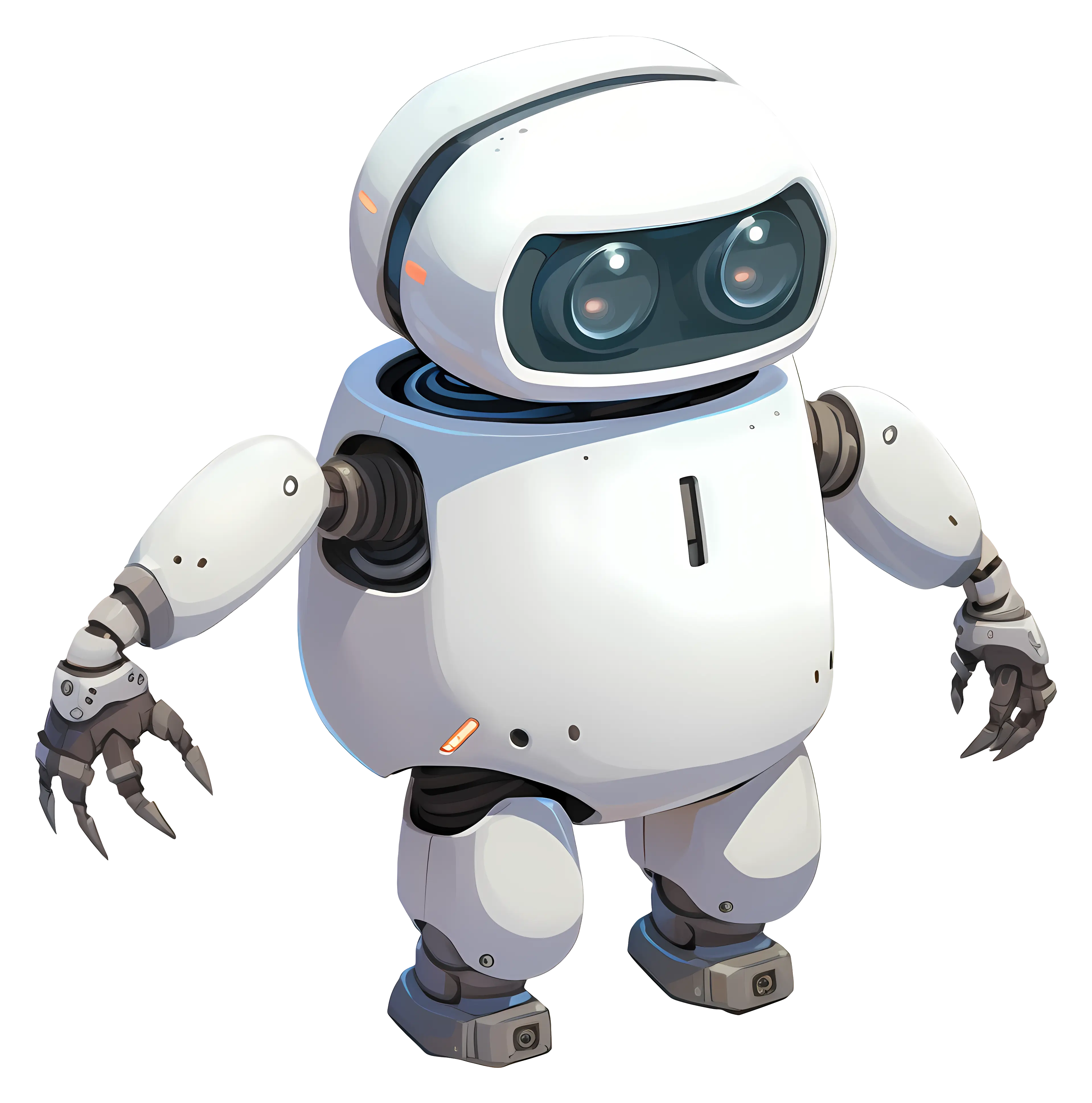 Rounded Compact Robot with Bright Design