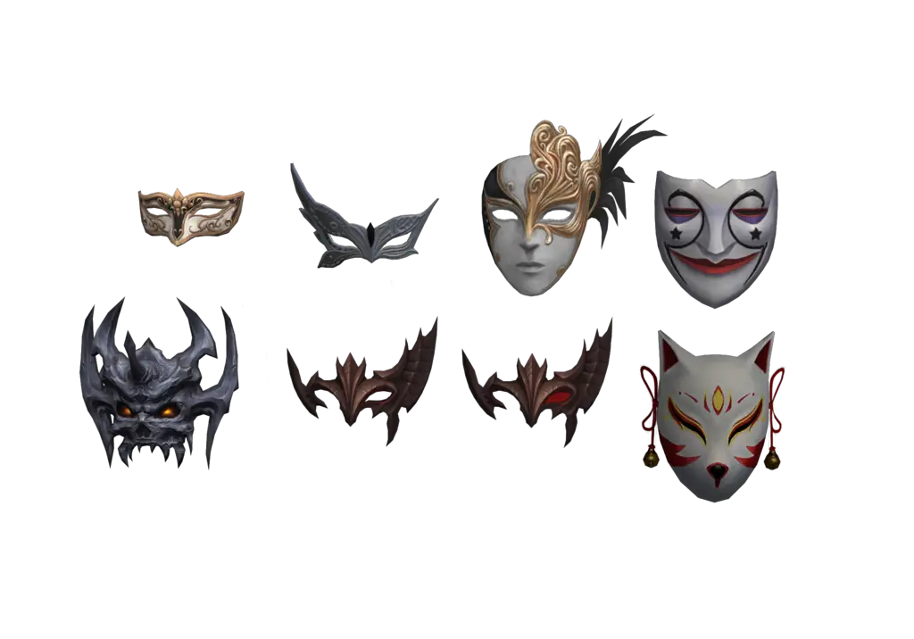 Various Decorative Masks for Costumes