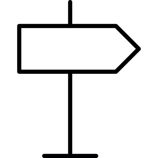 Black Directional Arrow Sign Icon