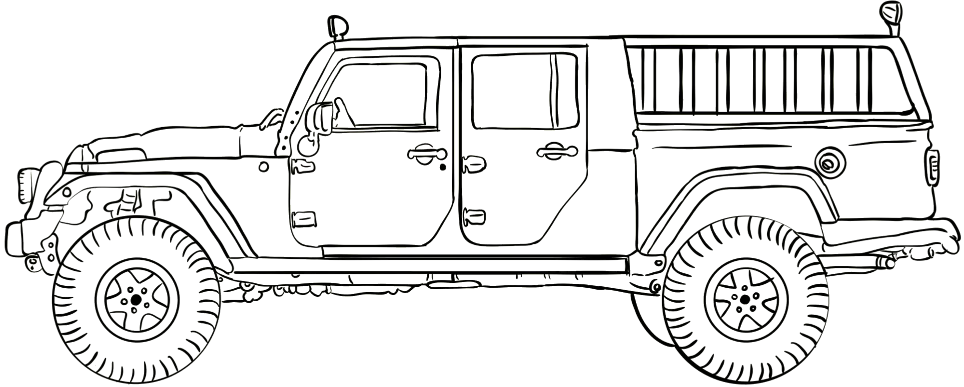 Outline of an Off-road Jeep
