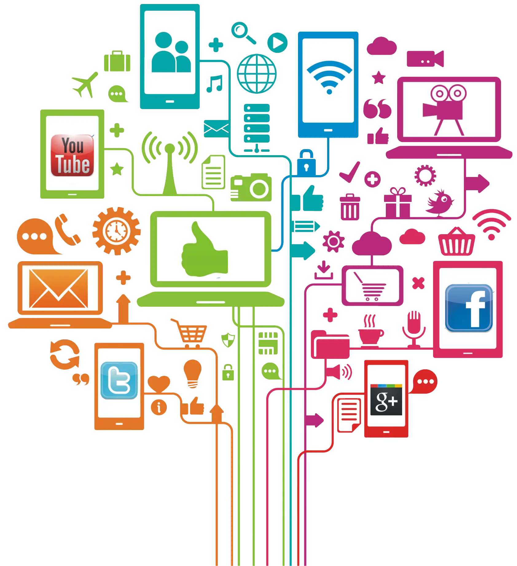 Colorful Social Media Icons