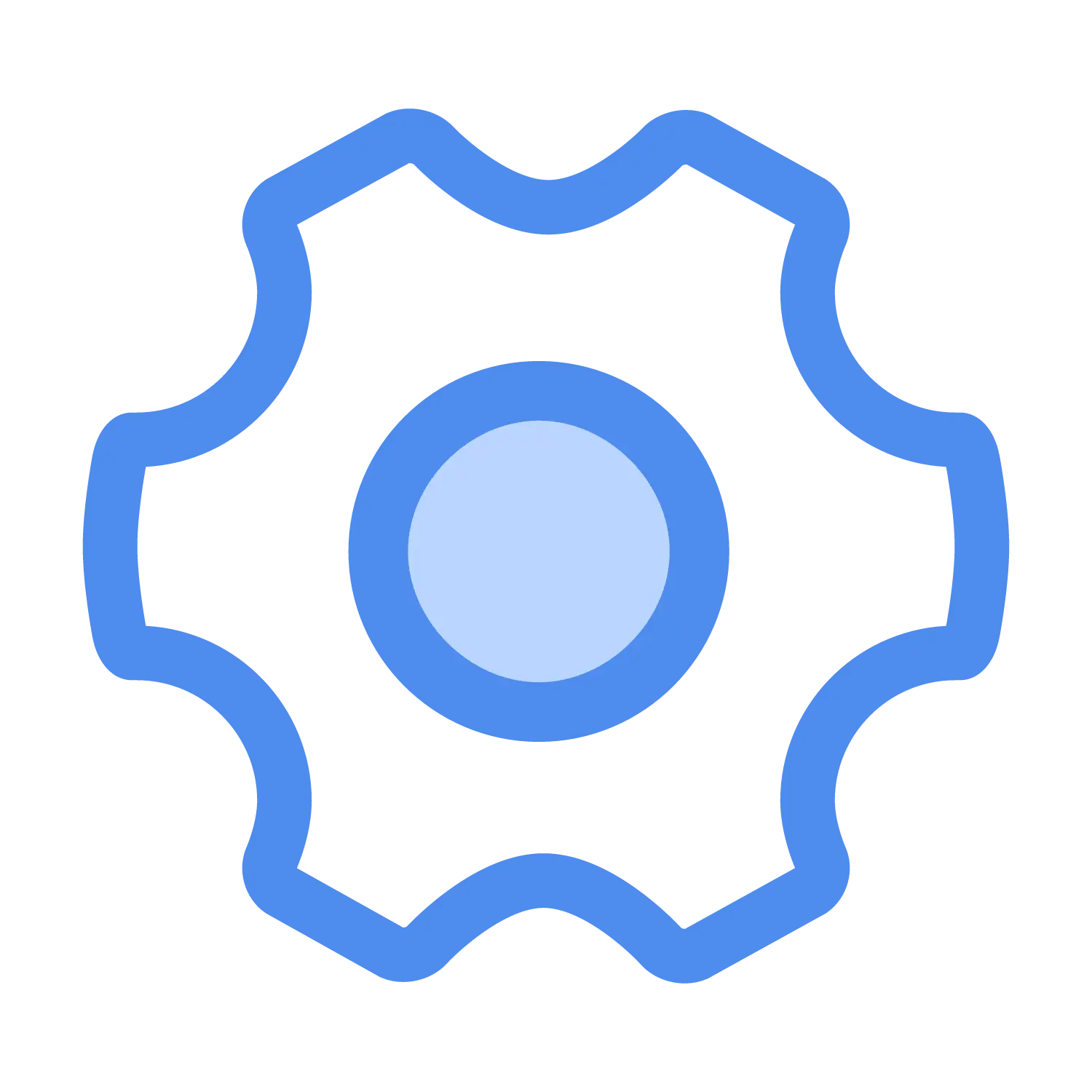 Blue Gear Icon for Settings Representation