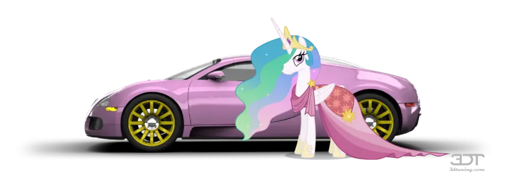 Unicorn and Luxury Car Cartoon