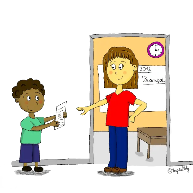 Teacher and Student in Classroom
