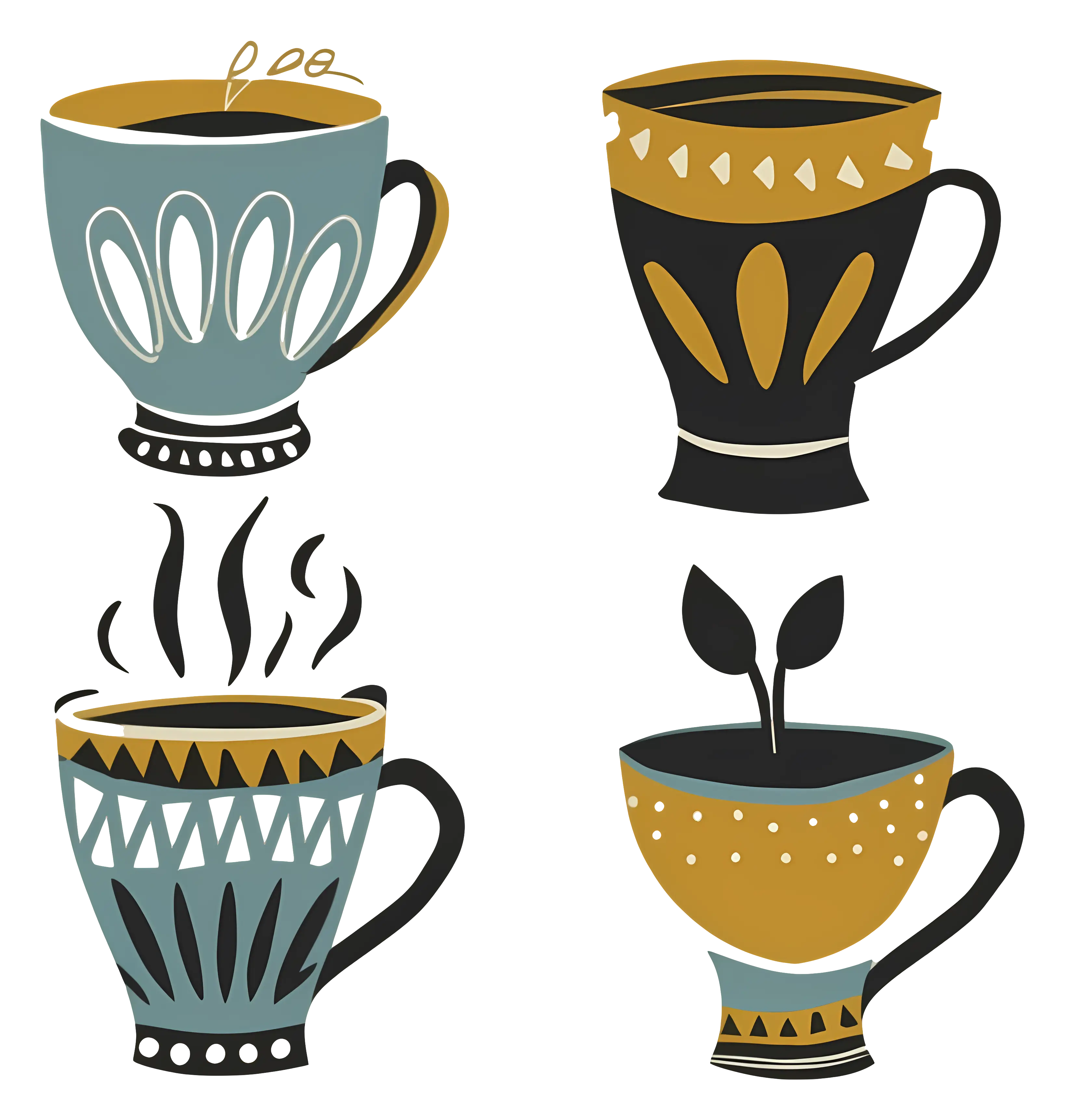 Beautiful Cups for Boss Day Concept