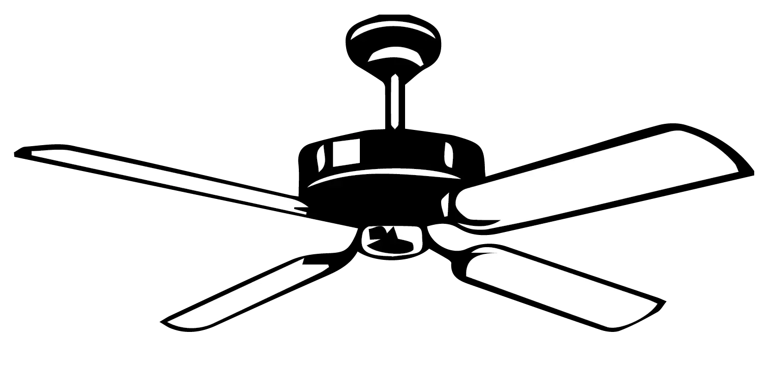 Black Ceiling Fan Illustration