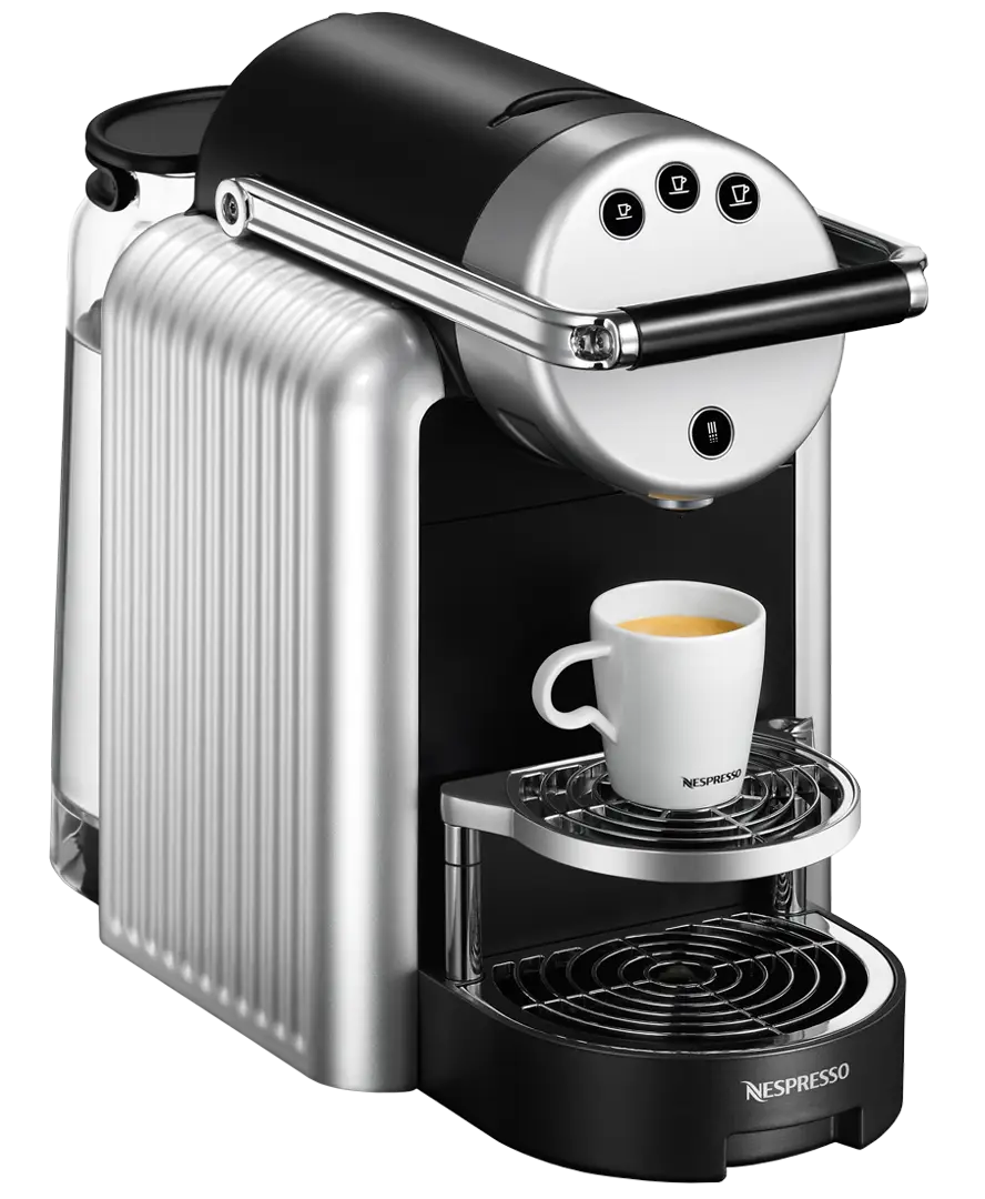Silver Espresso Machine with Cup