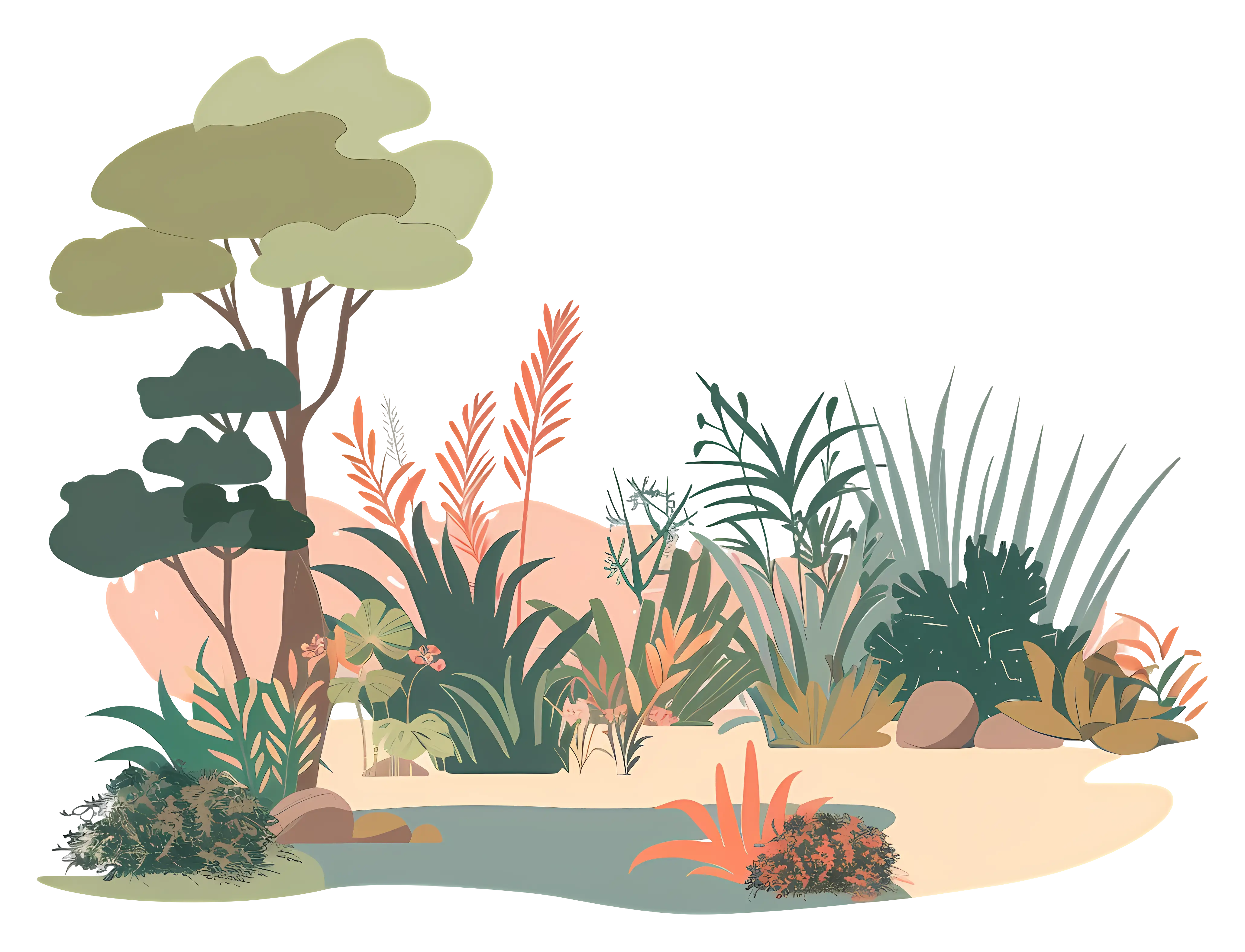 Desert Landscape with Cacti