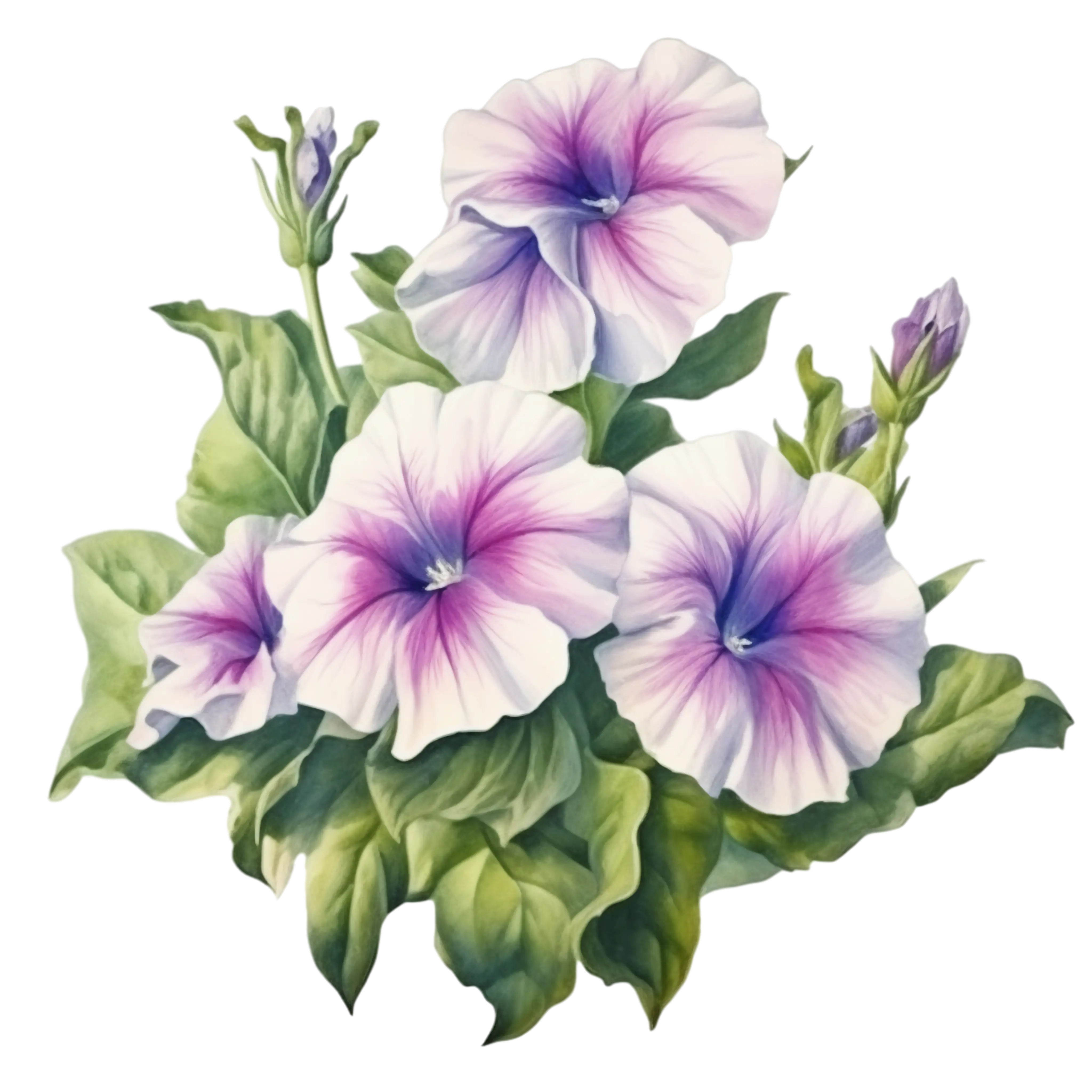 Light Purple Petunia Flowers Illustration