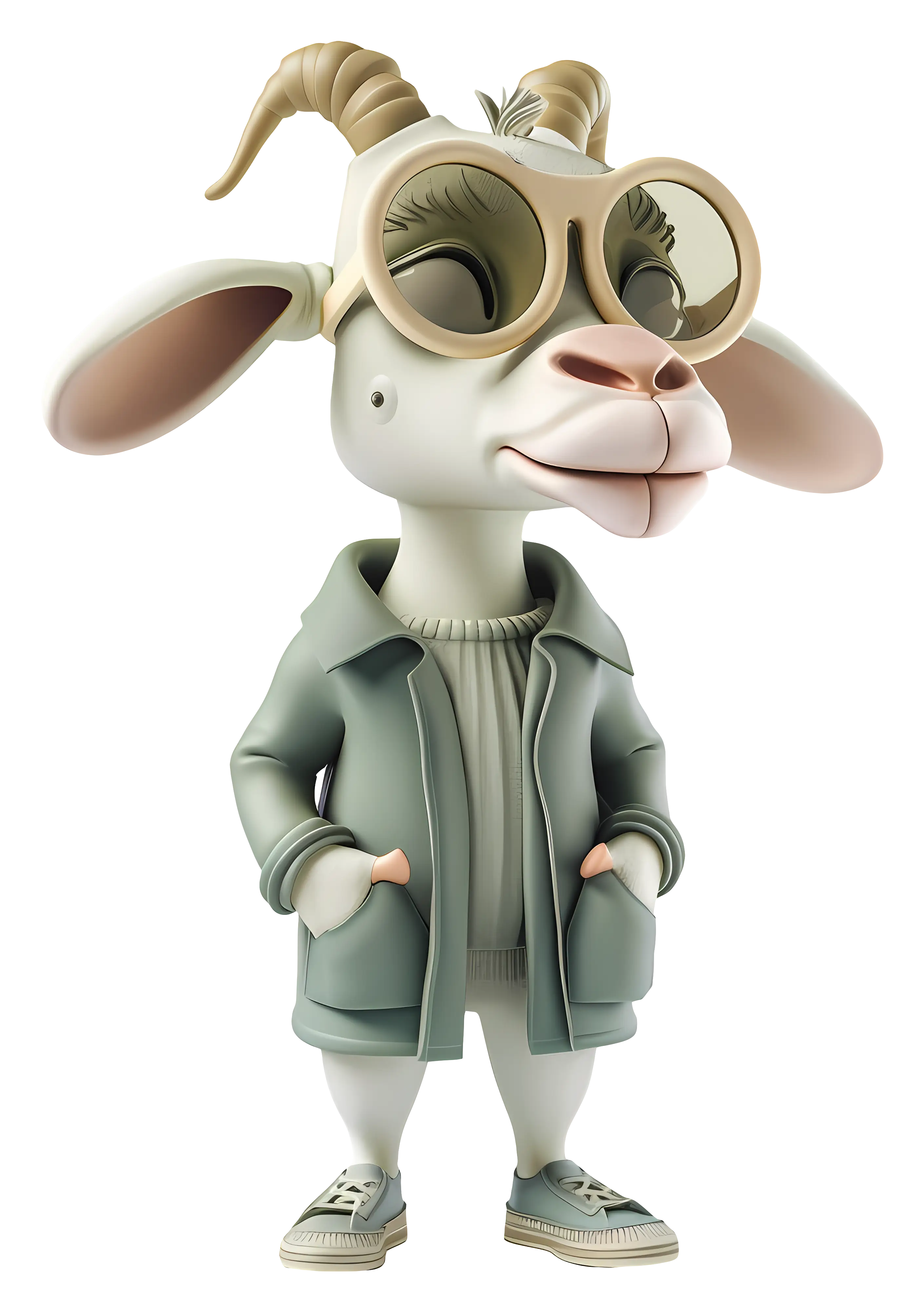 Stylish Goat with Glasses