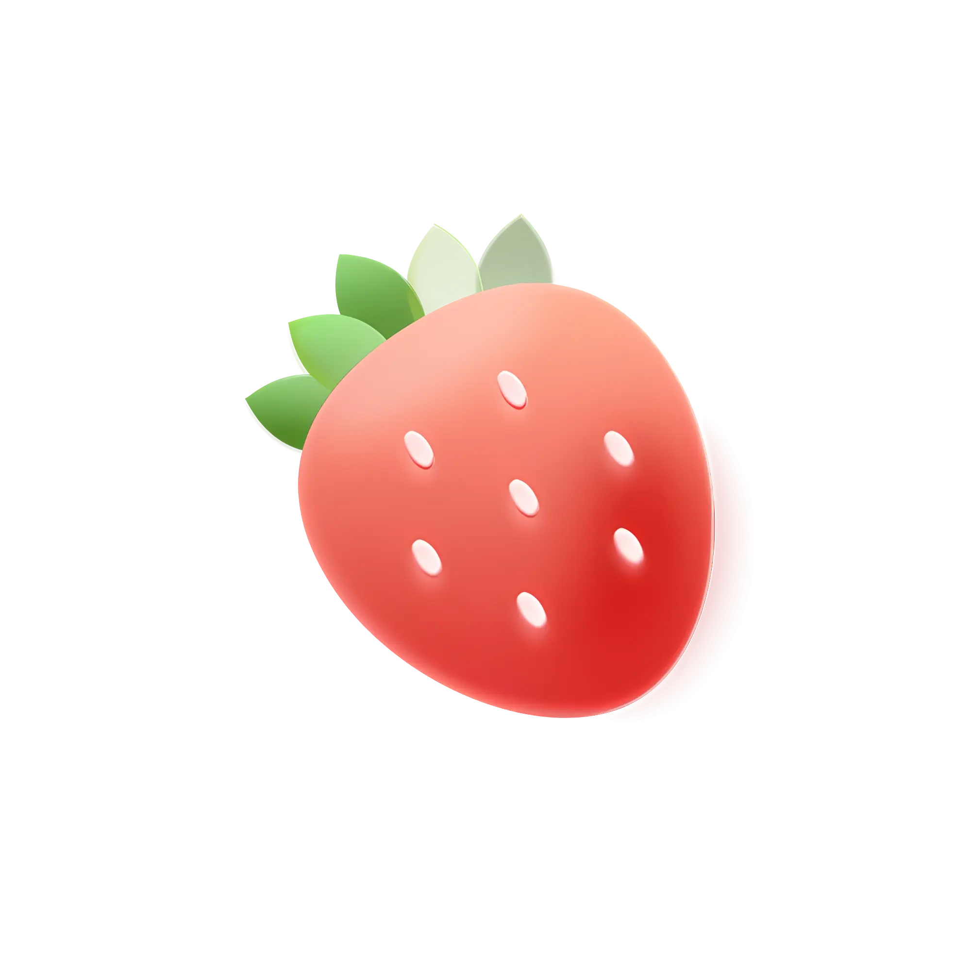 Illustration of a Bright Red Strawberry
