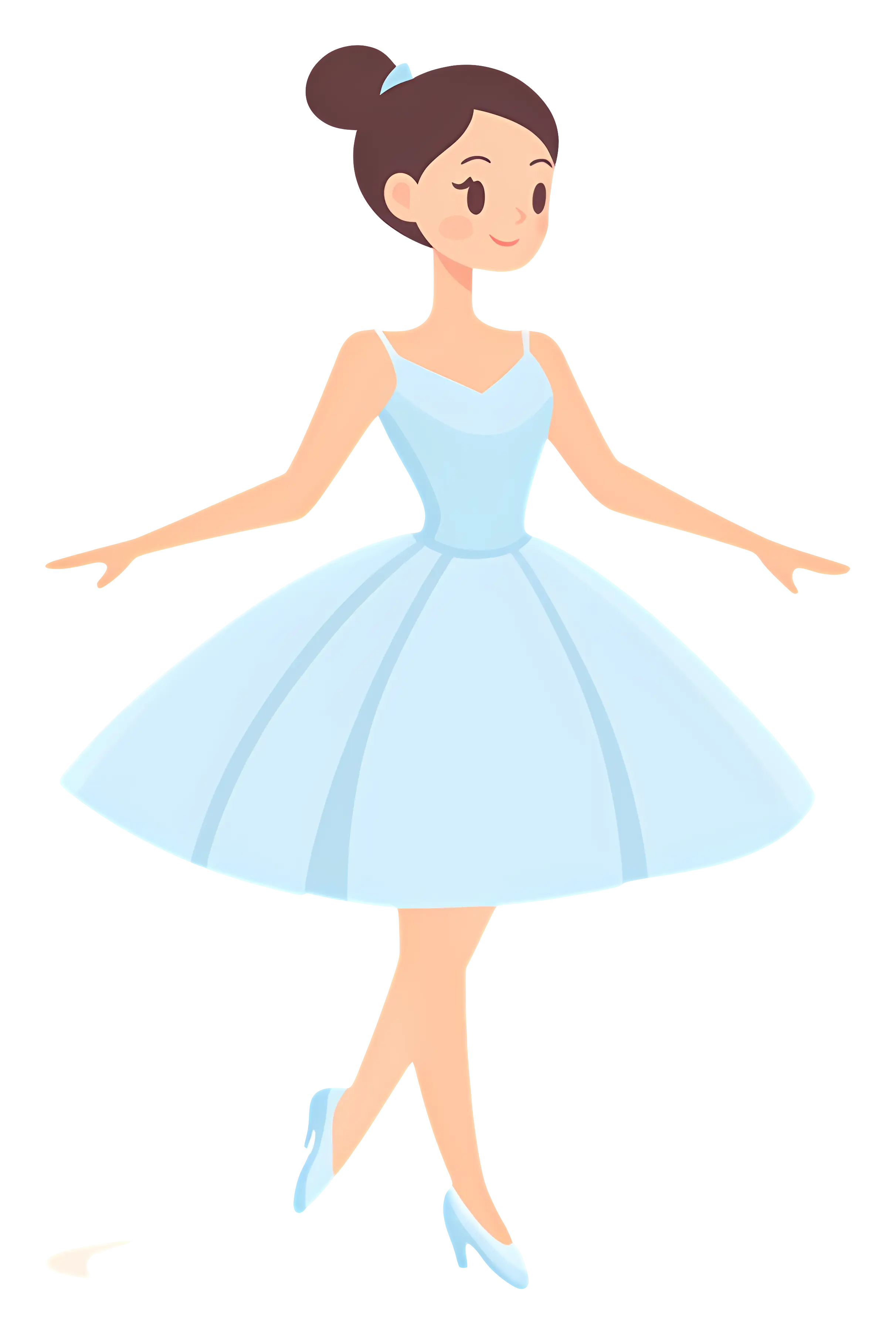 Graceful Ballerina in Blue Dress