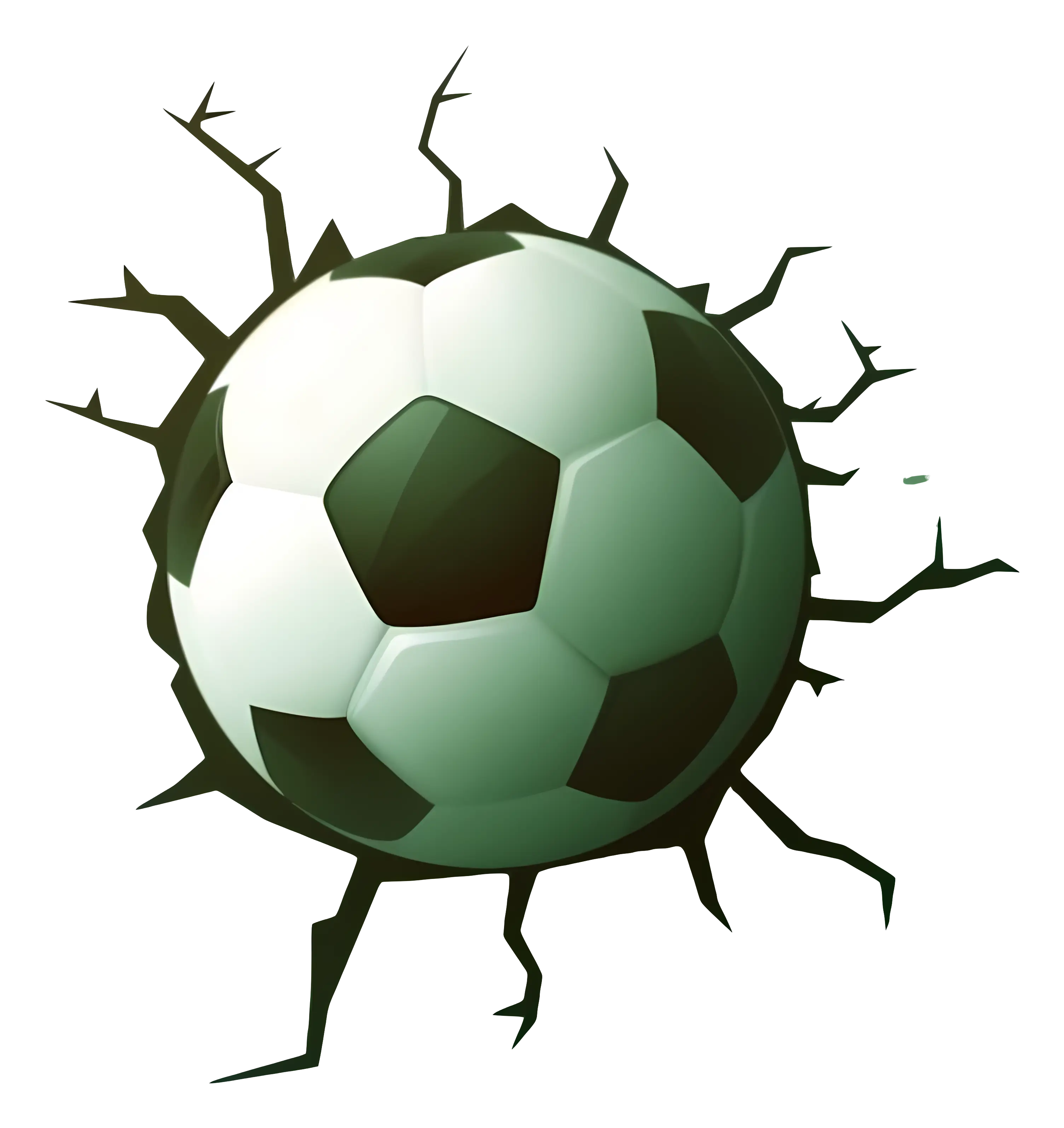 Soccer Ball Breaking Through