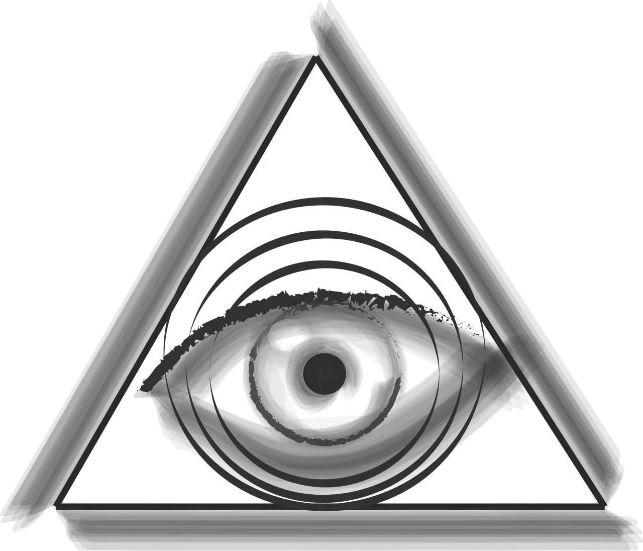 Mystical Eye in Triangle Symbol