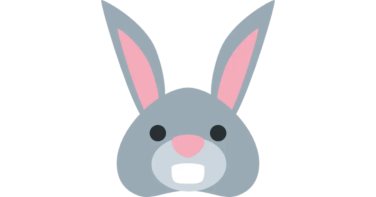 Adorable Gray Bunny Face Illustration