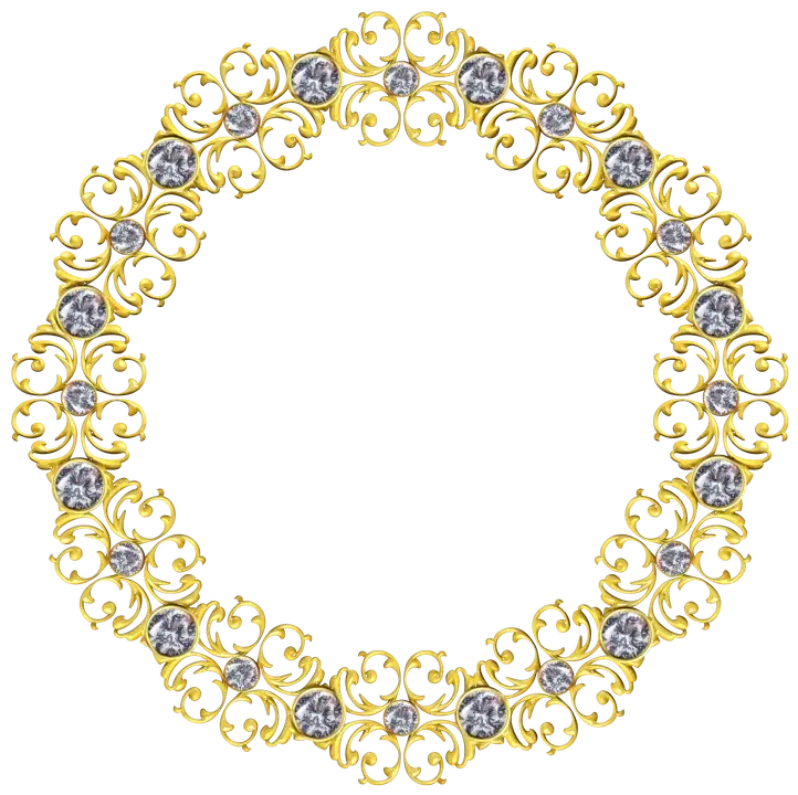 Decorative Golden Wreath with Gems
