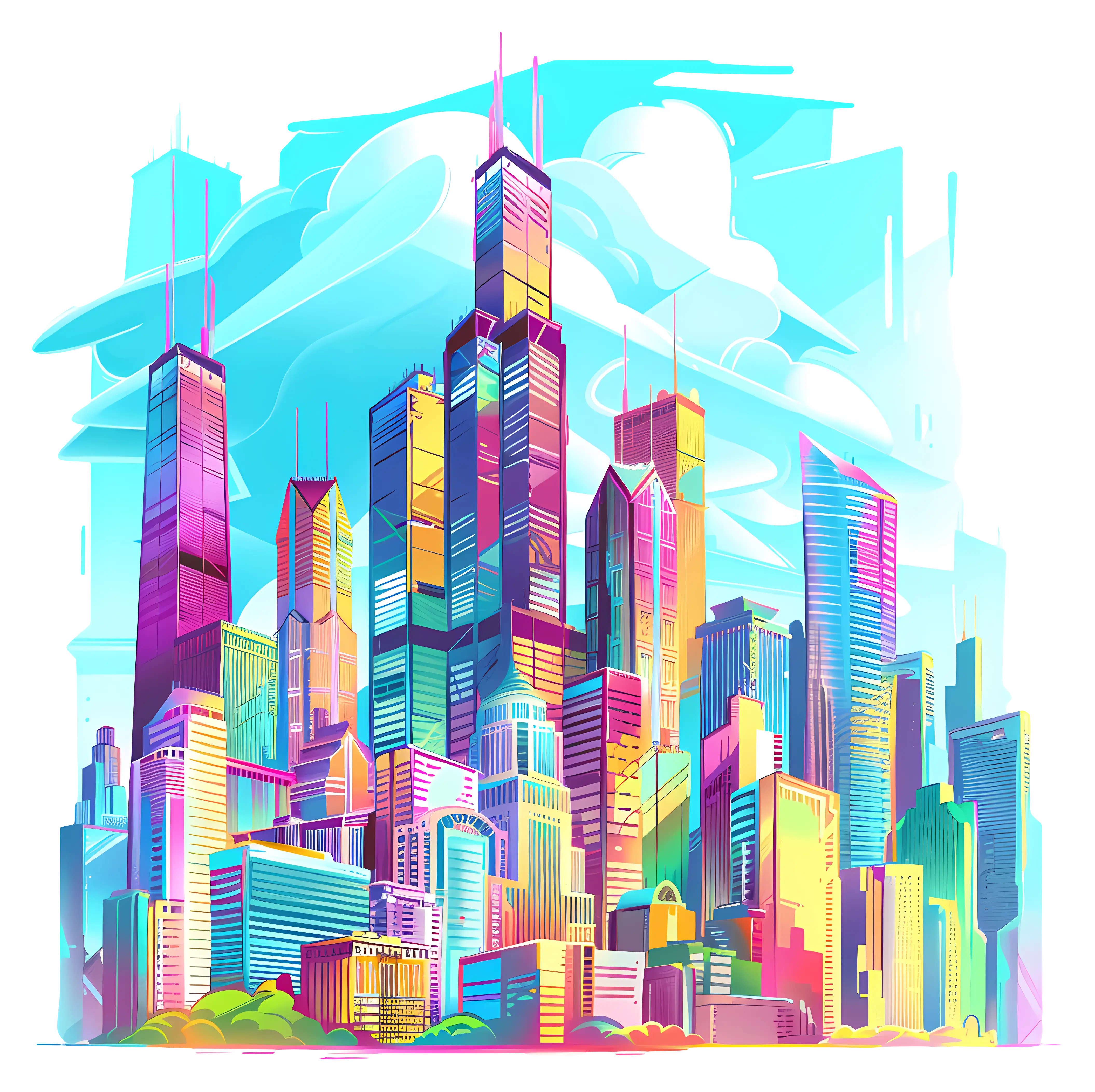 Colorful Cityscape Illustration