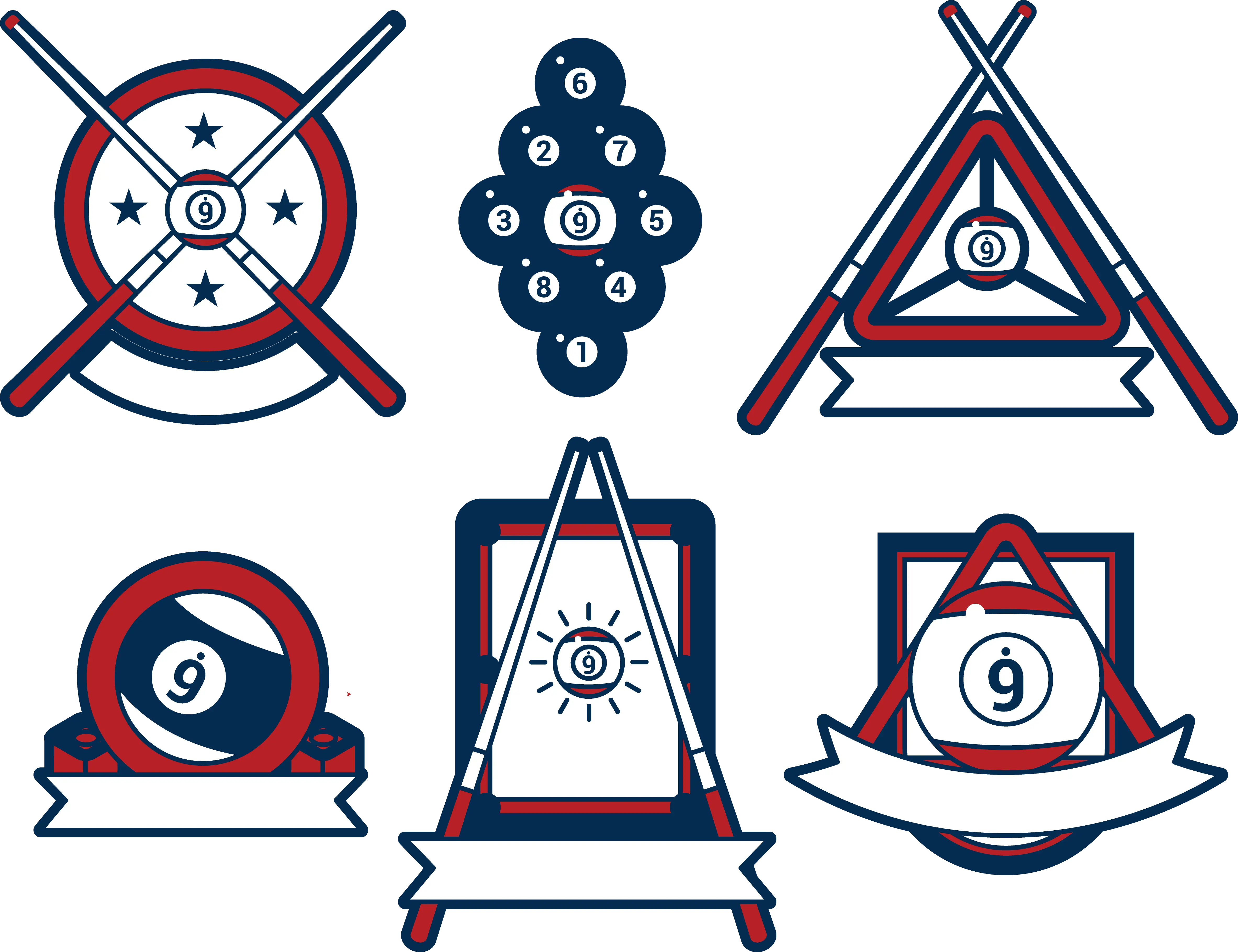 Billiard Icons Set