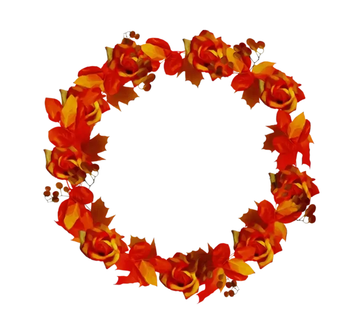 Vibrant Autumn Wreath with Colorful Leaves