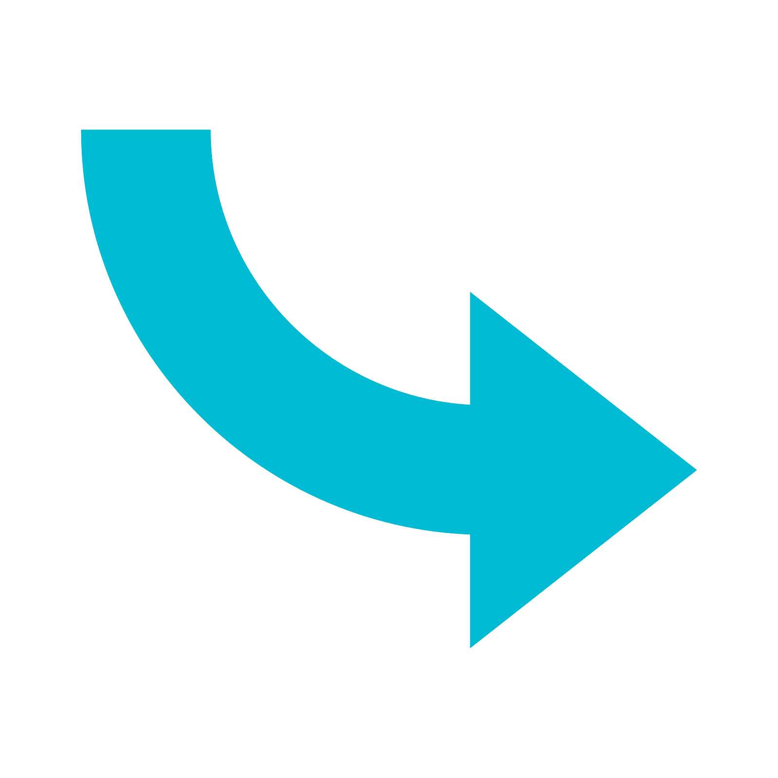 Blue Curved Arrow for Direction