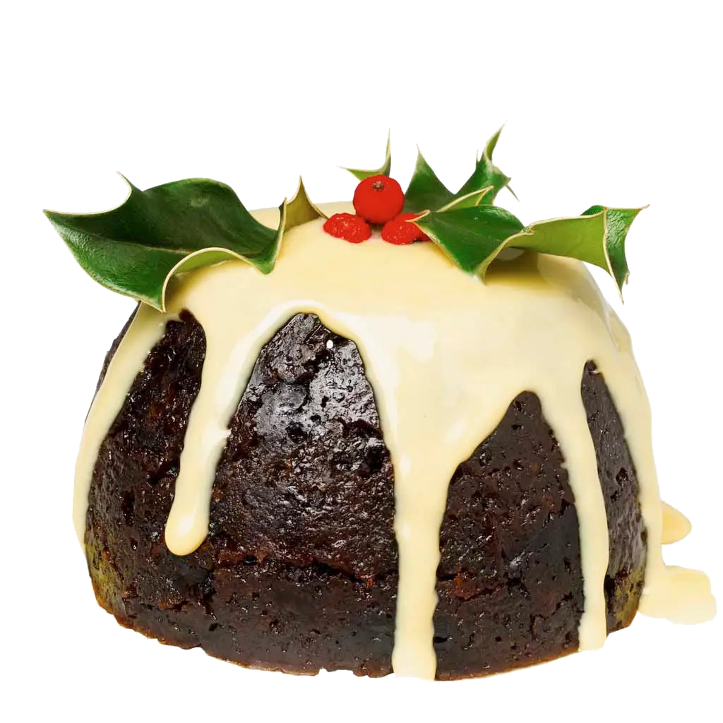 Christmas Pudding with Cream Topping