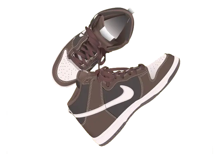 Brown Sneakers with White Swoosh