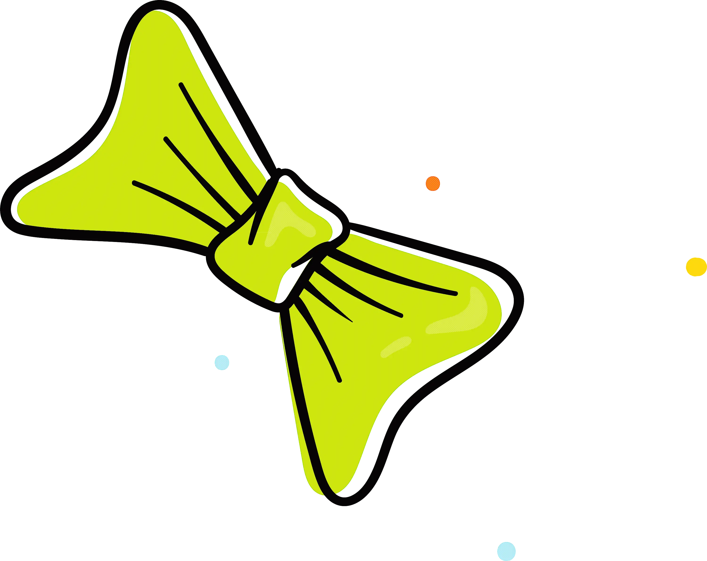 Cartoon Green Bow Design for Decoration