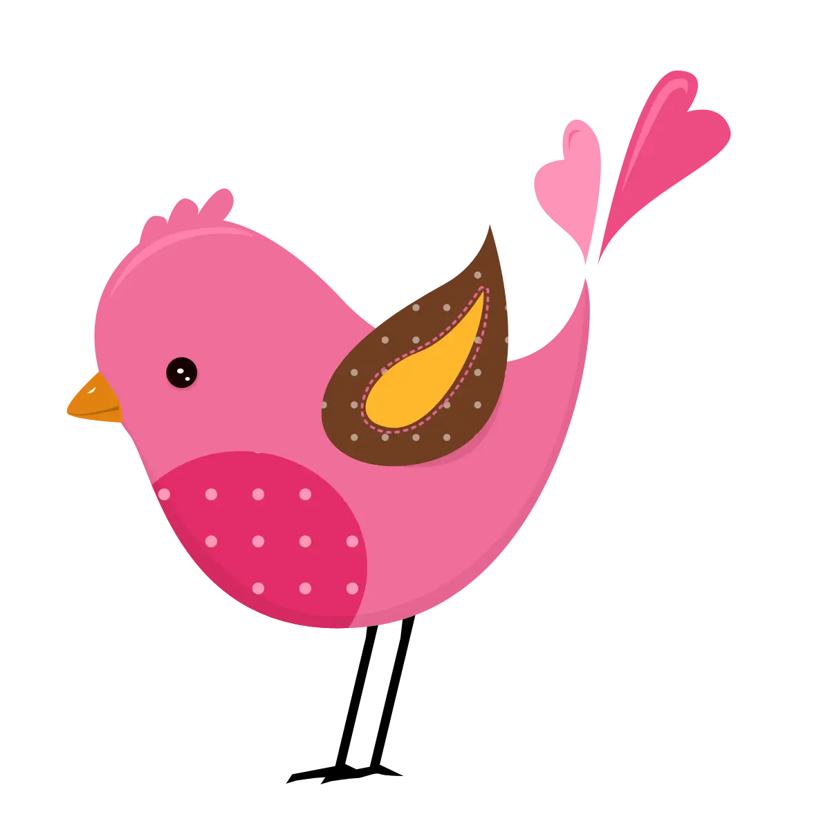 Cute Pink Cartoon Bird Design