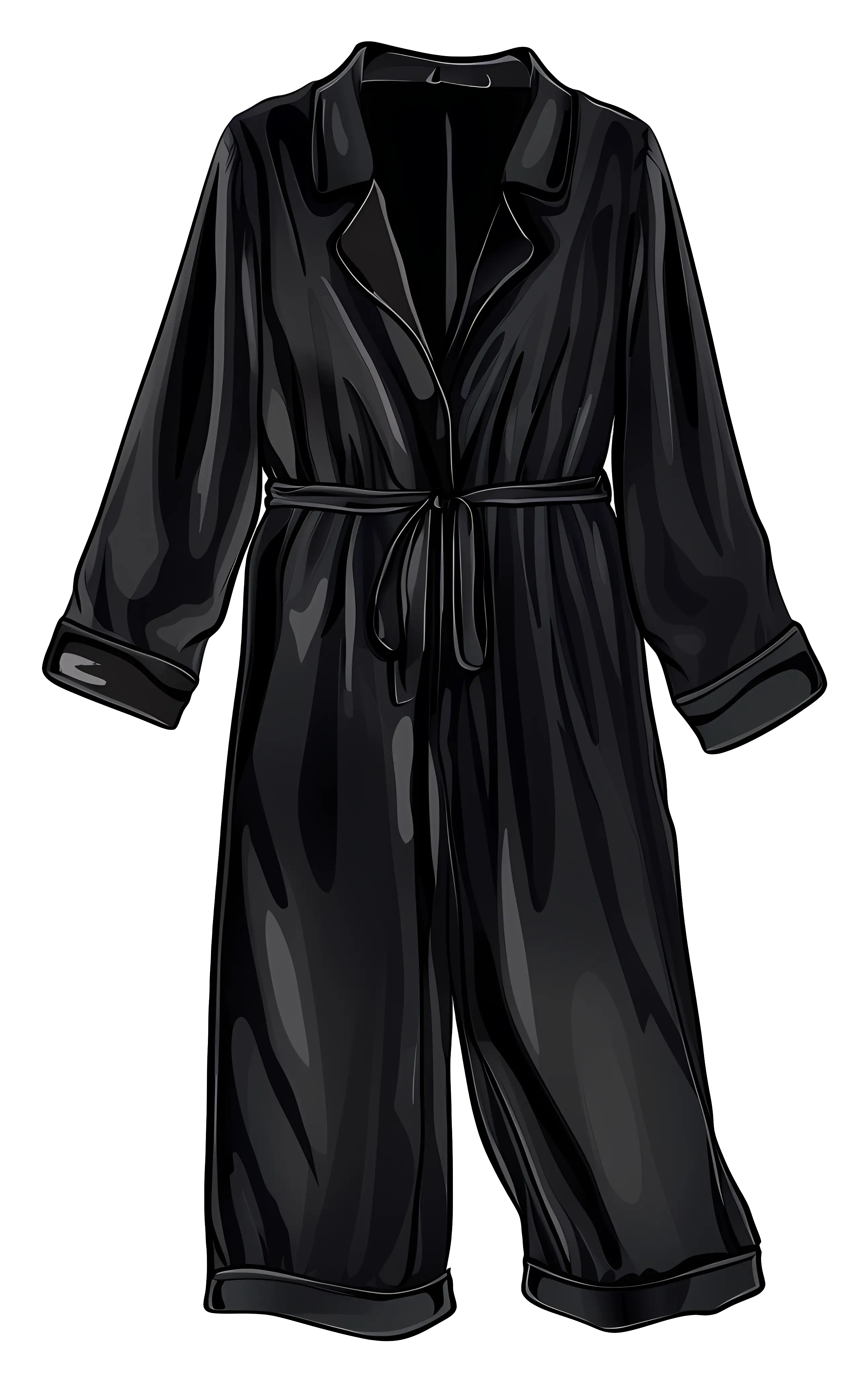 Elegant Black Silk Robe