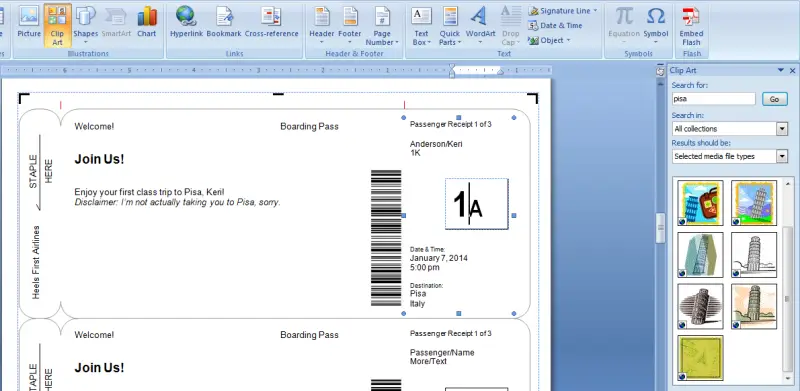 Airline Boarding Pass