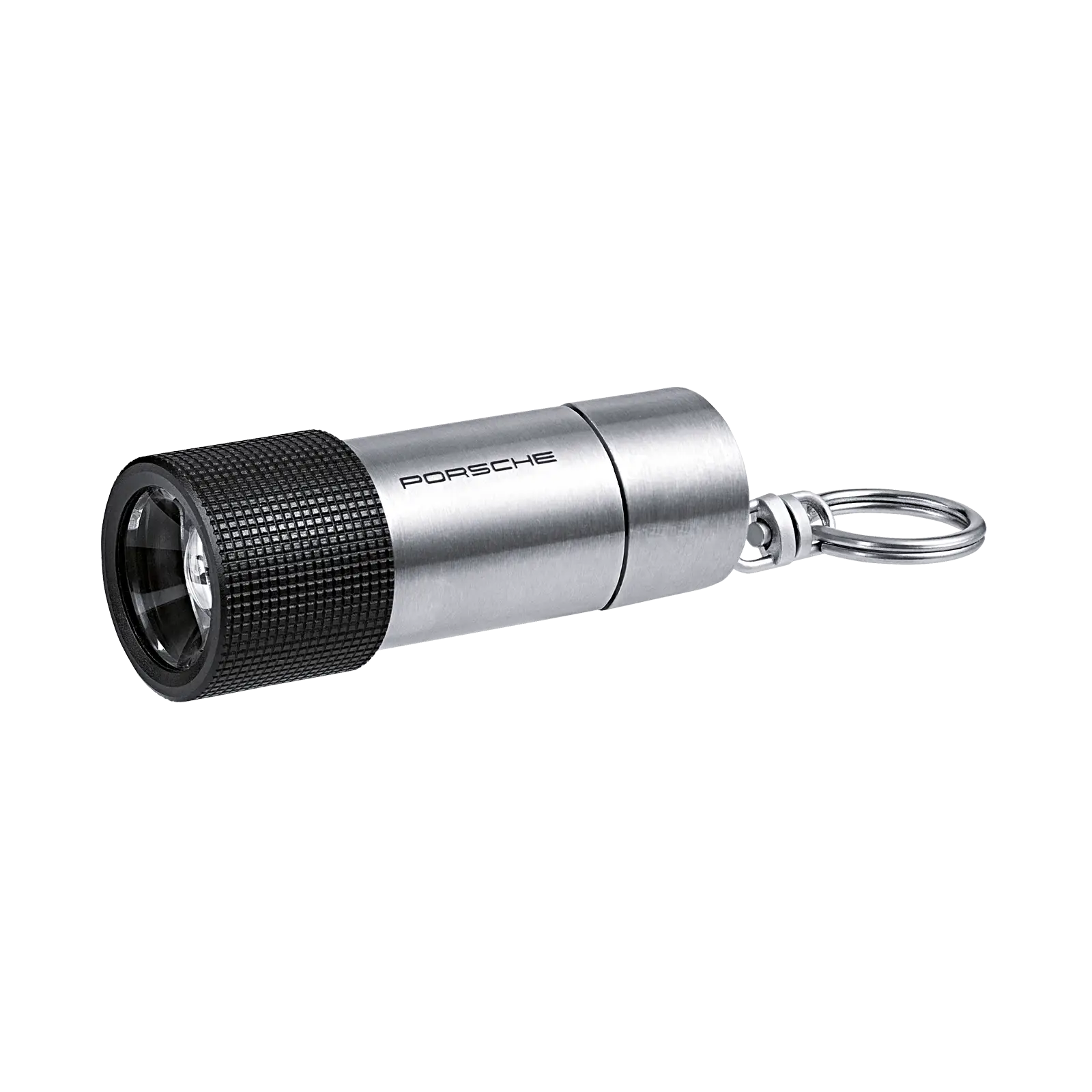 Compact Silver Flashlight Keychain