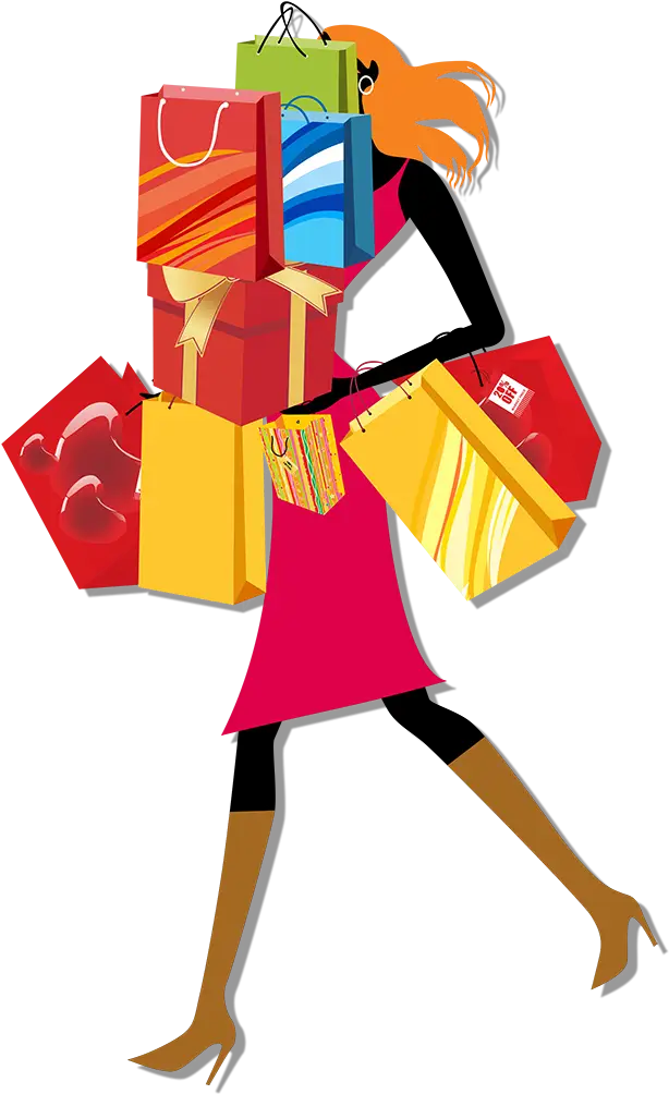 Fashionable Woman with Shopping Bags