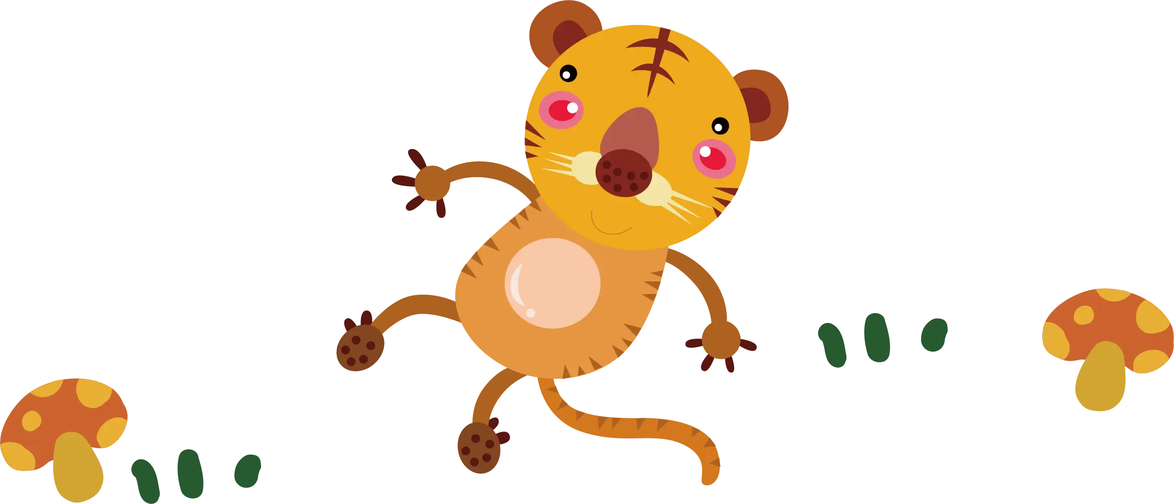 Playful Cartoon Mouse with Mushrooms