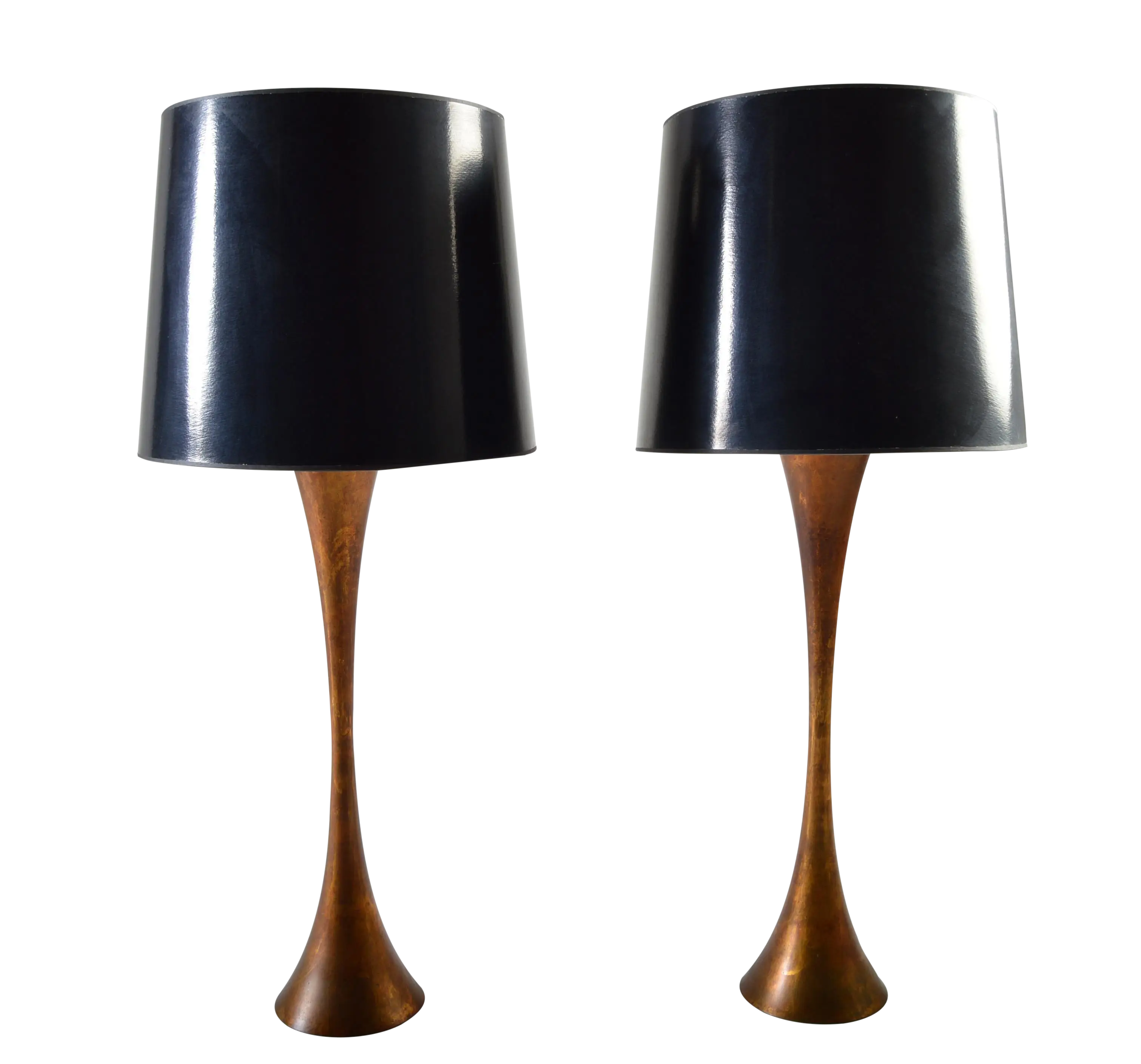 Wooden Table Lamps with Black Shades