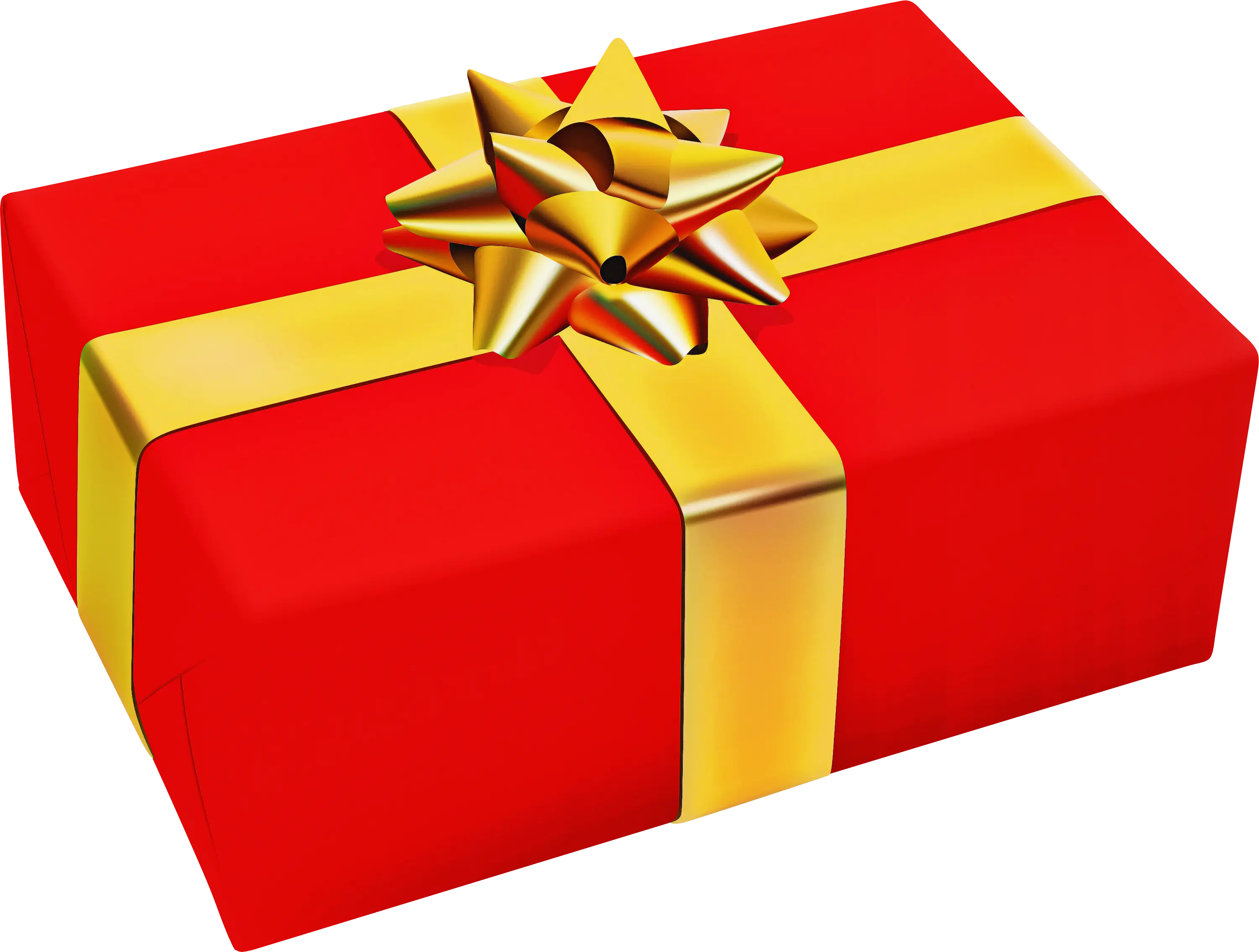 Red Gift Box with Yellow Ribbon for Celebration