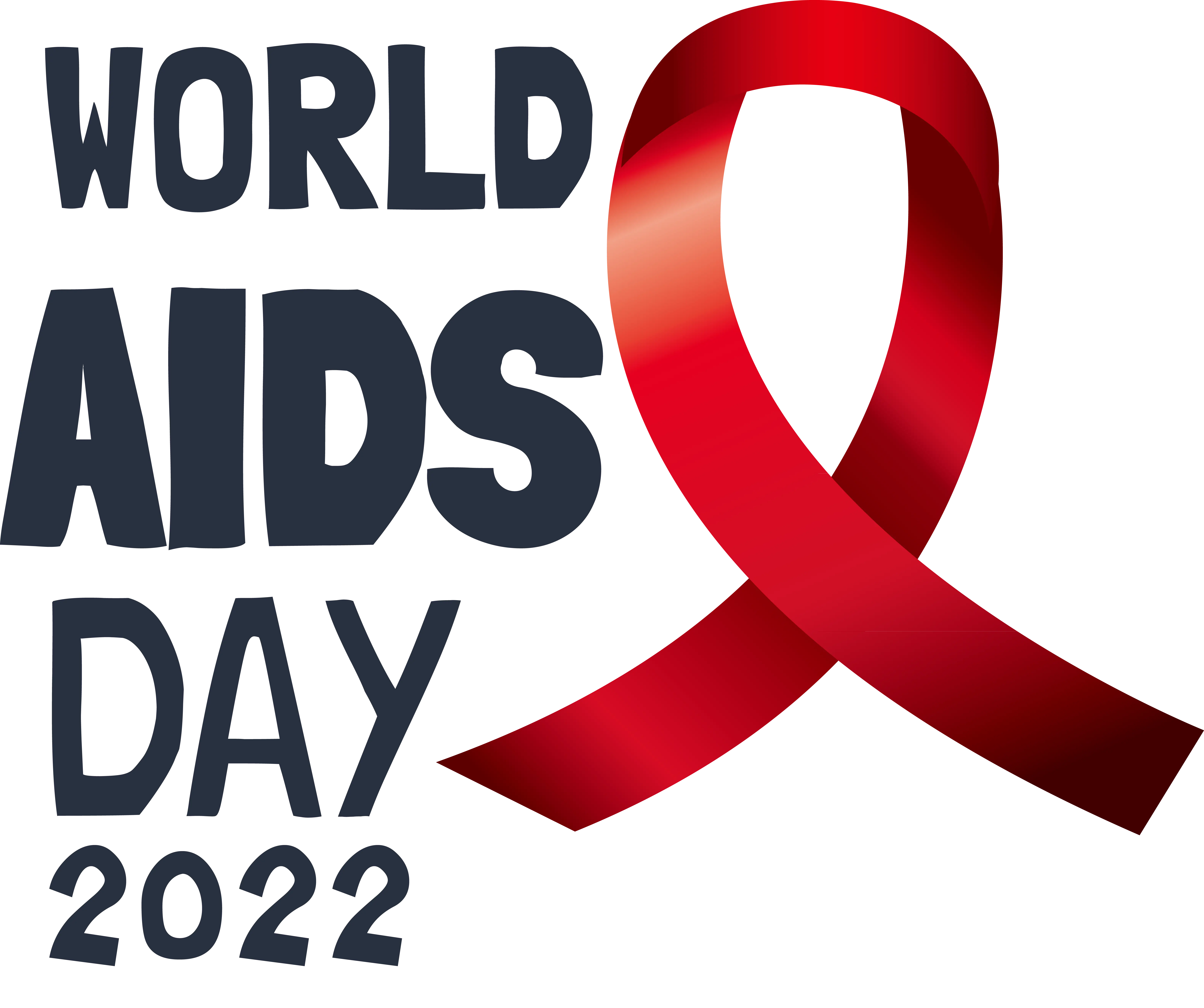 World AIDS Day 2022 with Glossy Red Ribbon