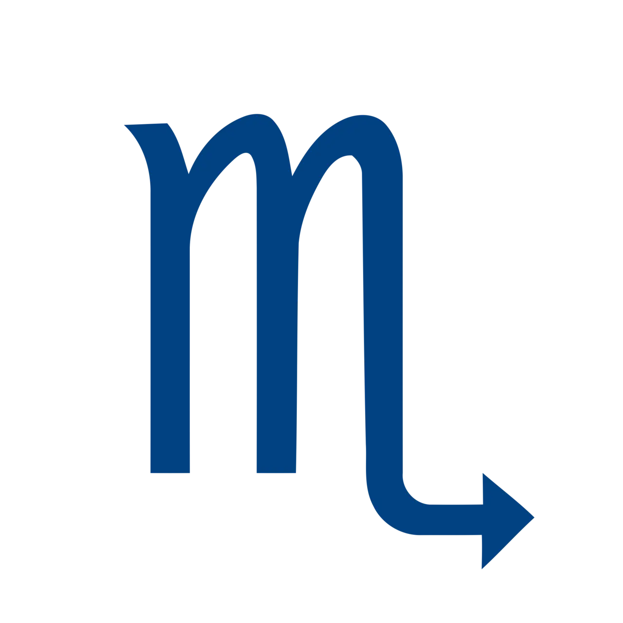 Blue Scorpio Zodiac Symbol