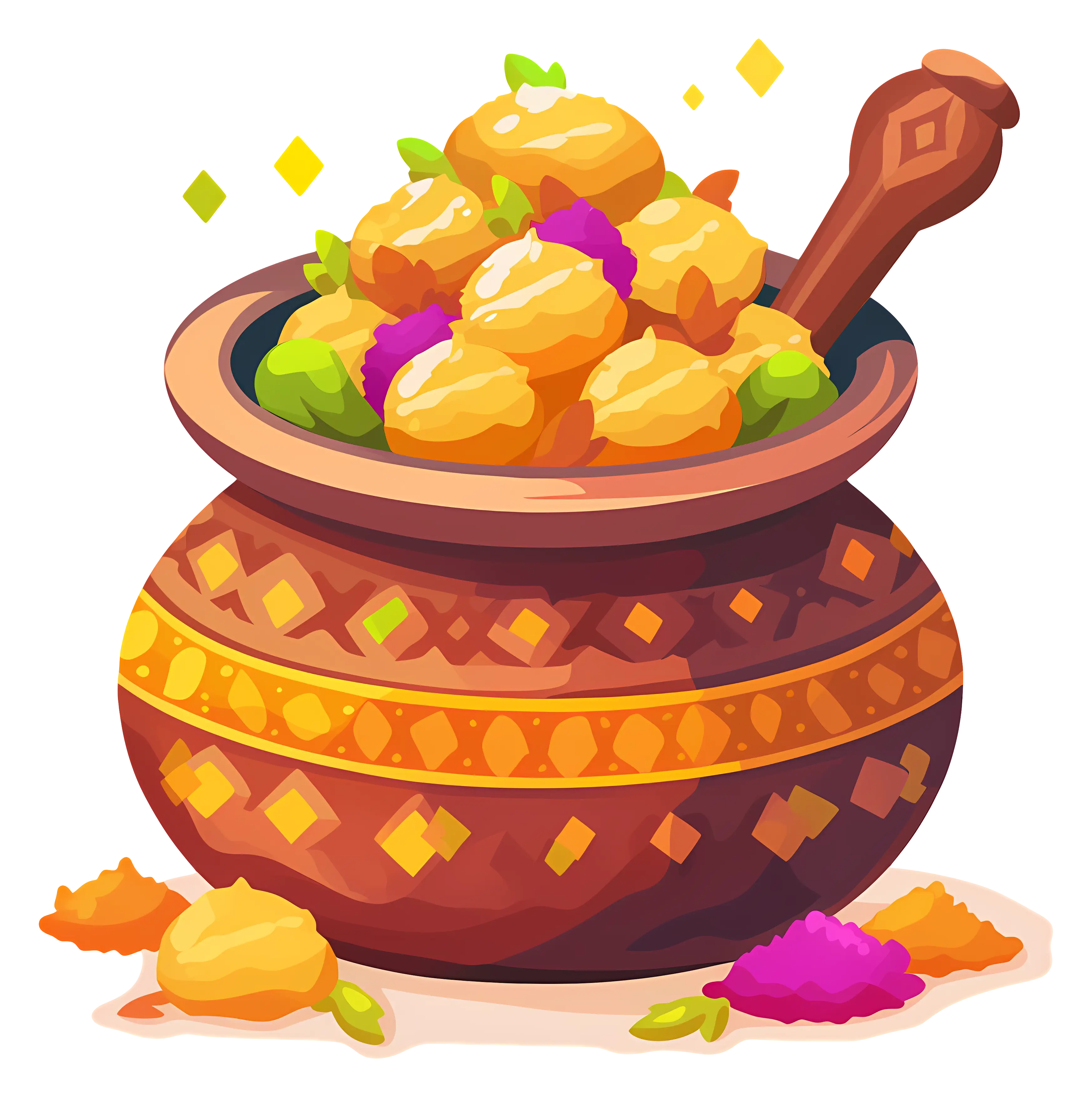 Traditional Pot of Colorful Sweets