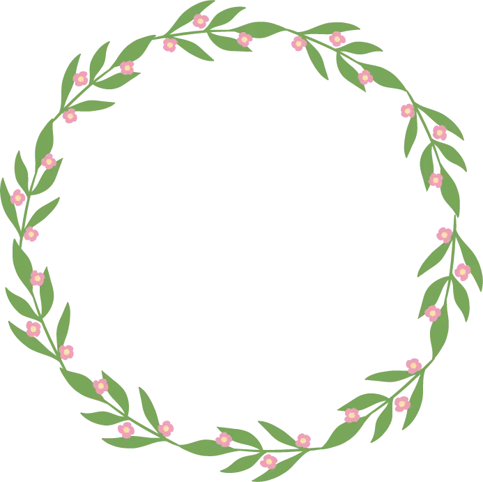 Green Wreath with Small Pink Flowers