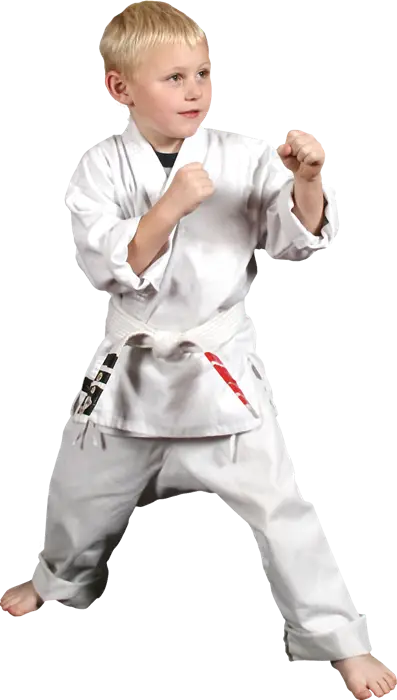 Child Practicing Karate in Uniform