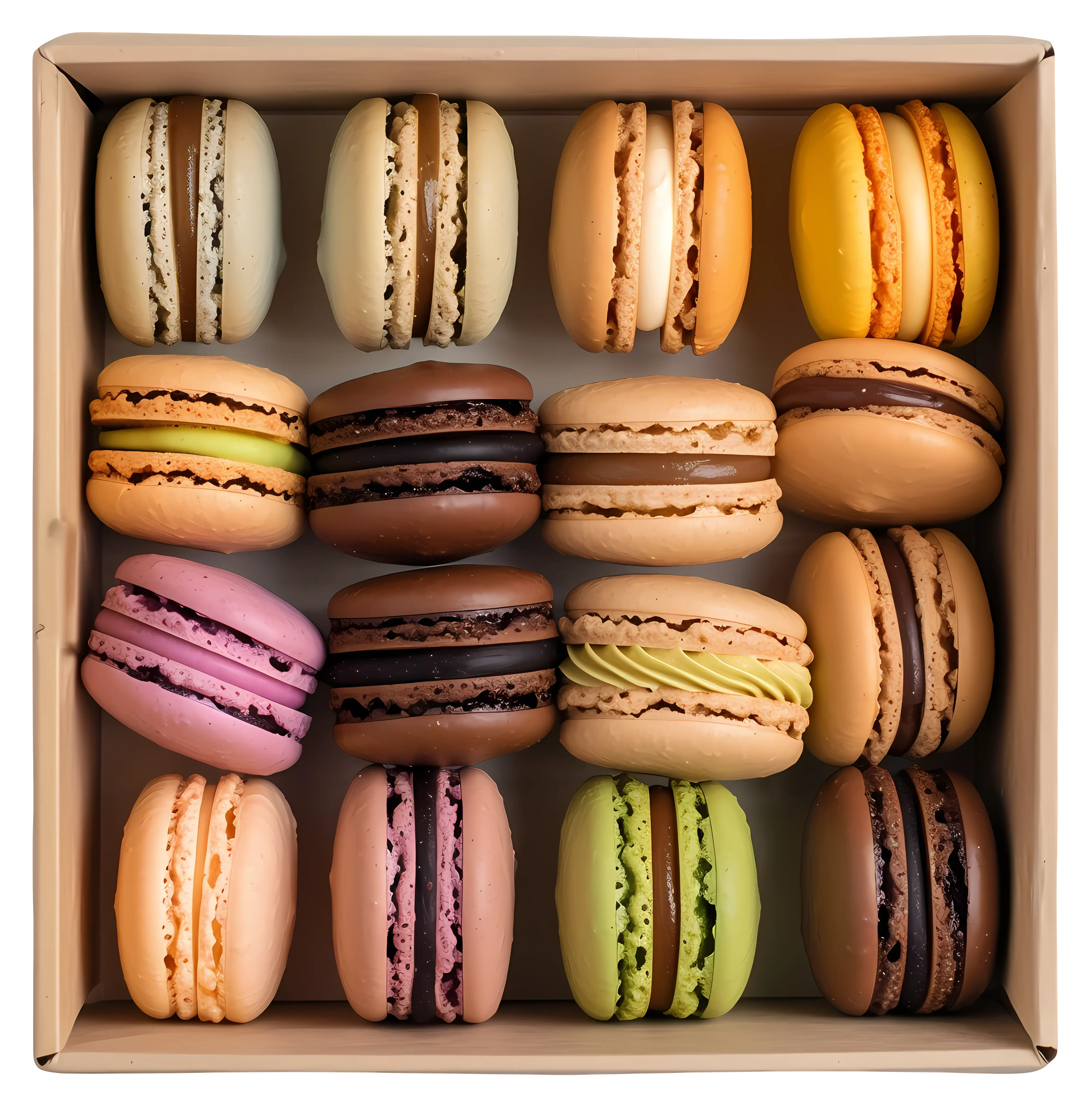Colorful Macarons in a Box
