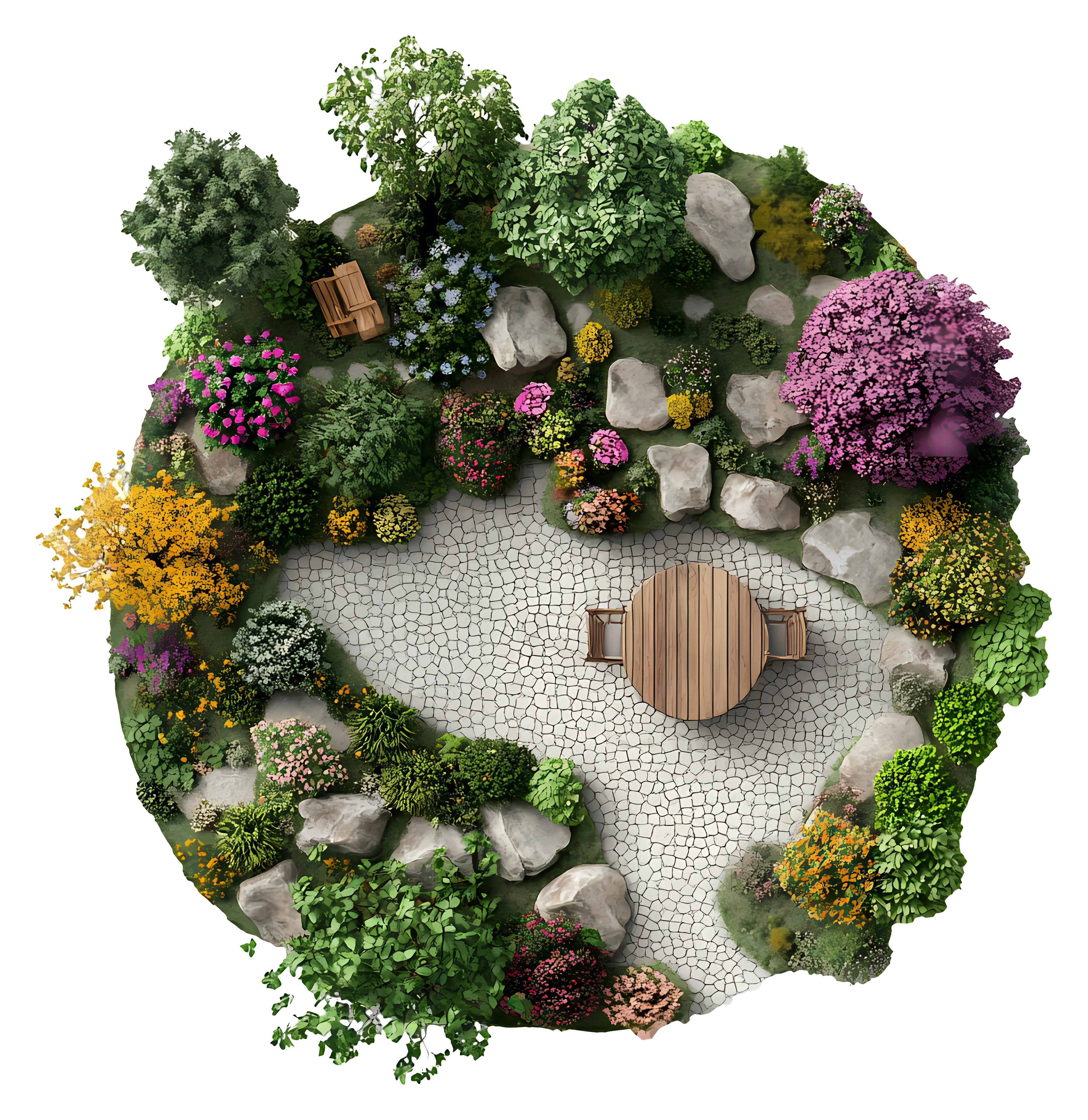Beautiful Garden Top View