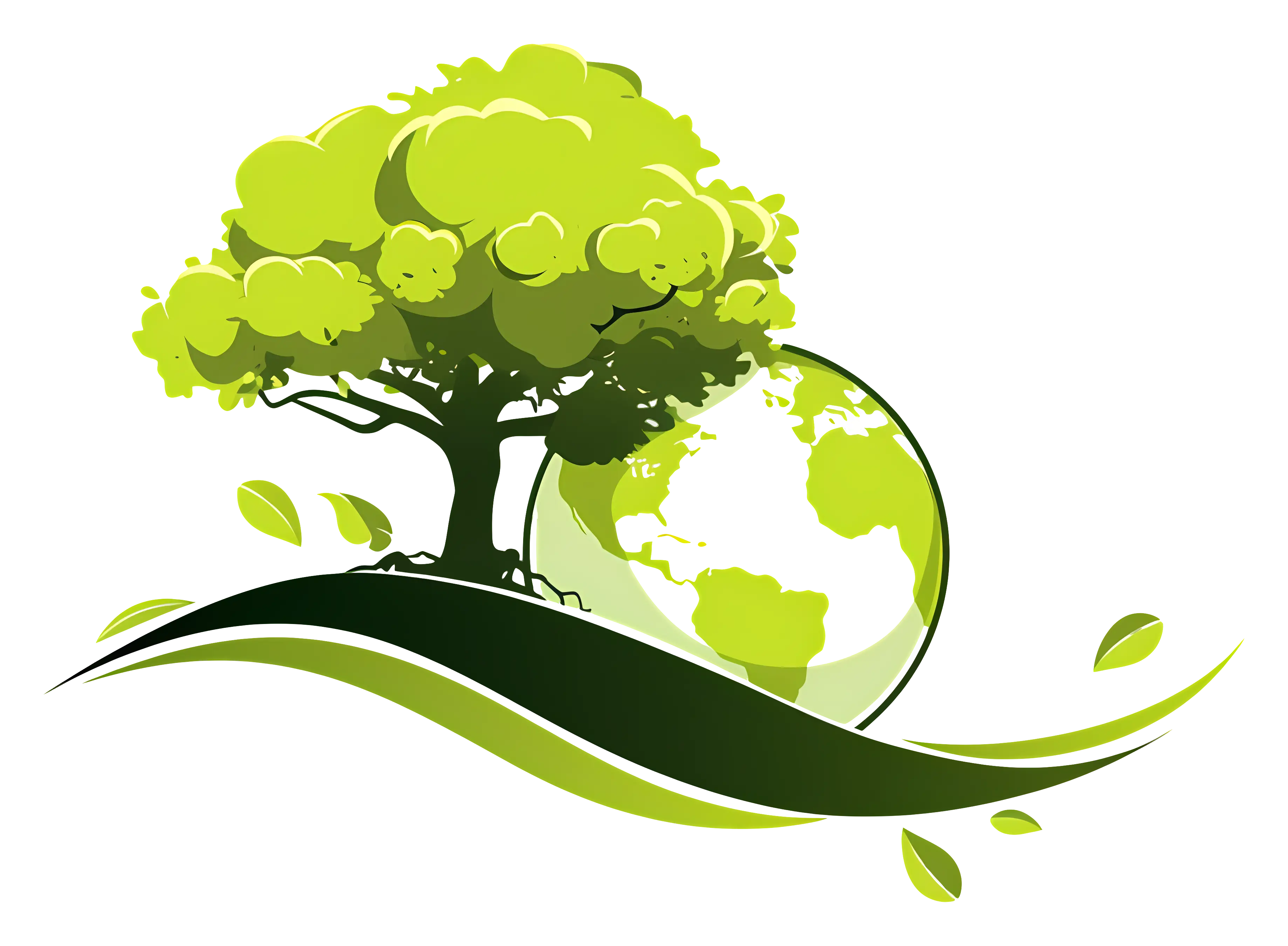 Green Tree and Earth Illustration