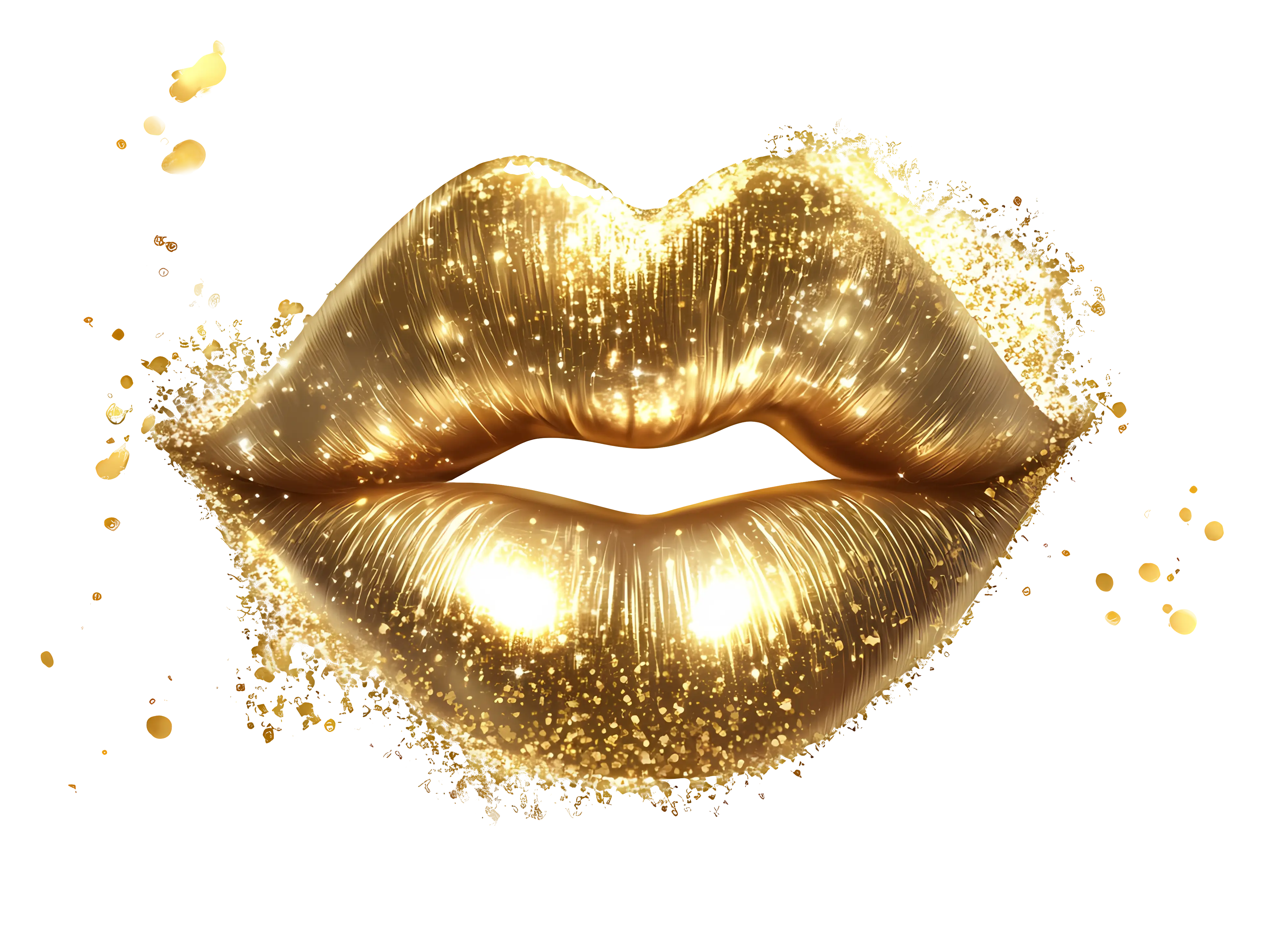 Golden Glitter Lips Decoration