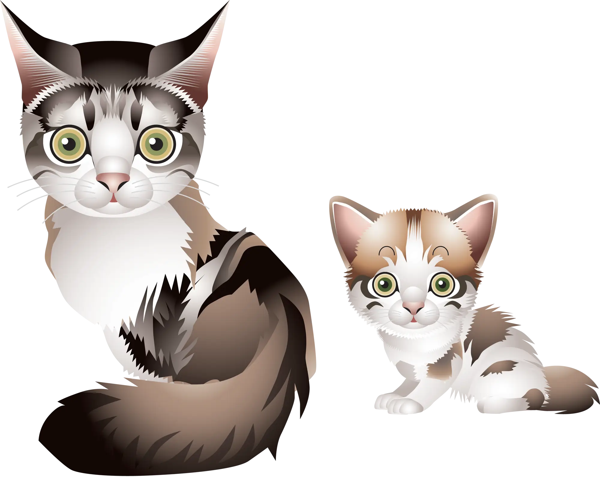 Cartoon Cats Illustration of Furry Friends