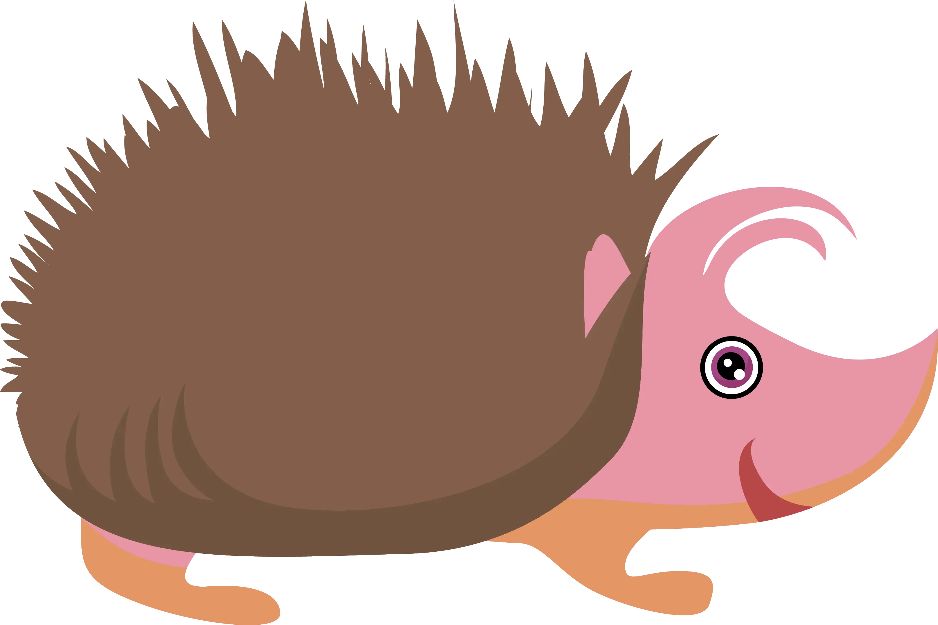 Cute Cartoon Hedgehog with Spikes