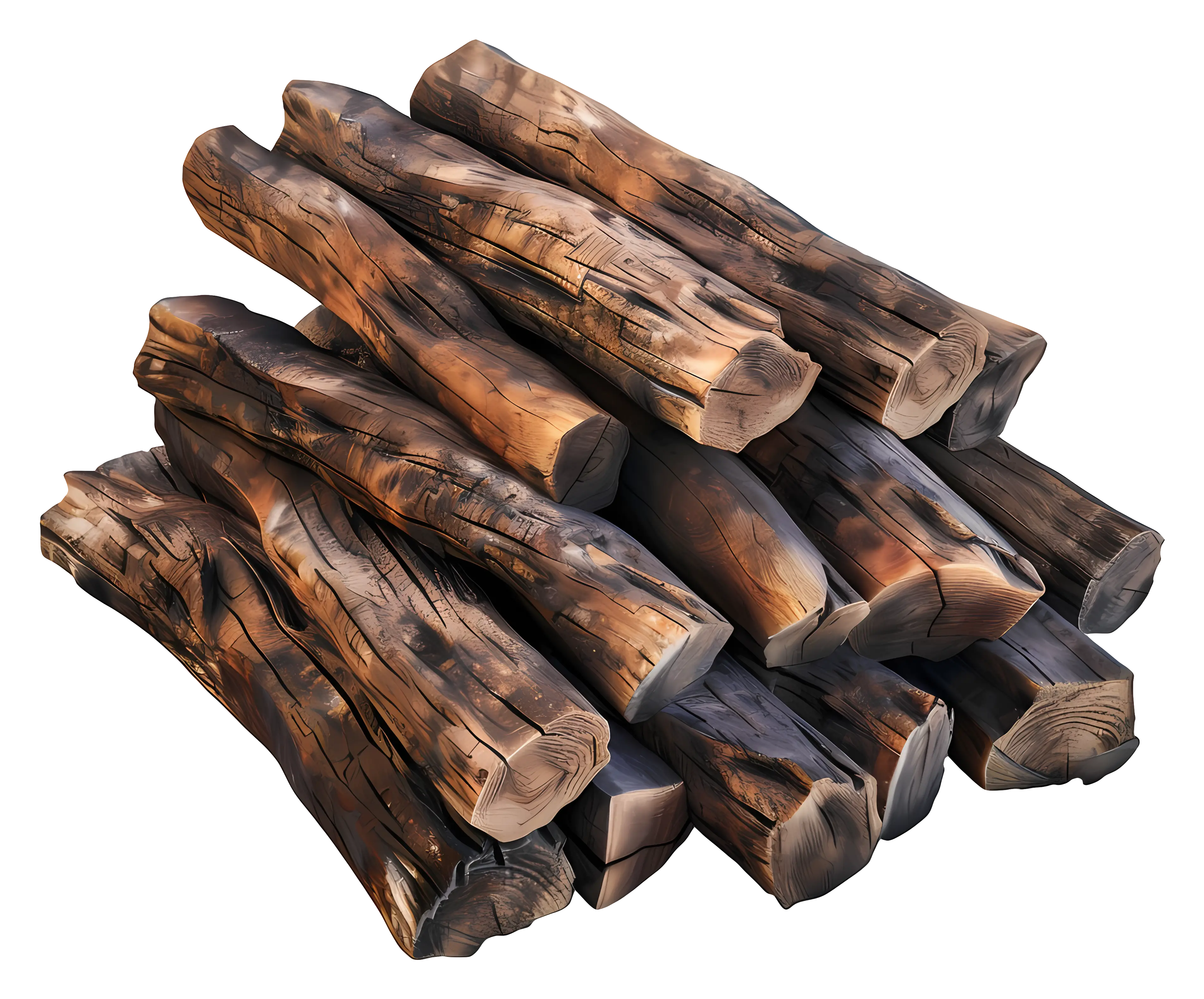 Realistic Stack of Brown Firewood Logs