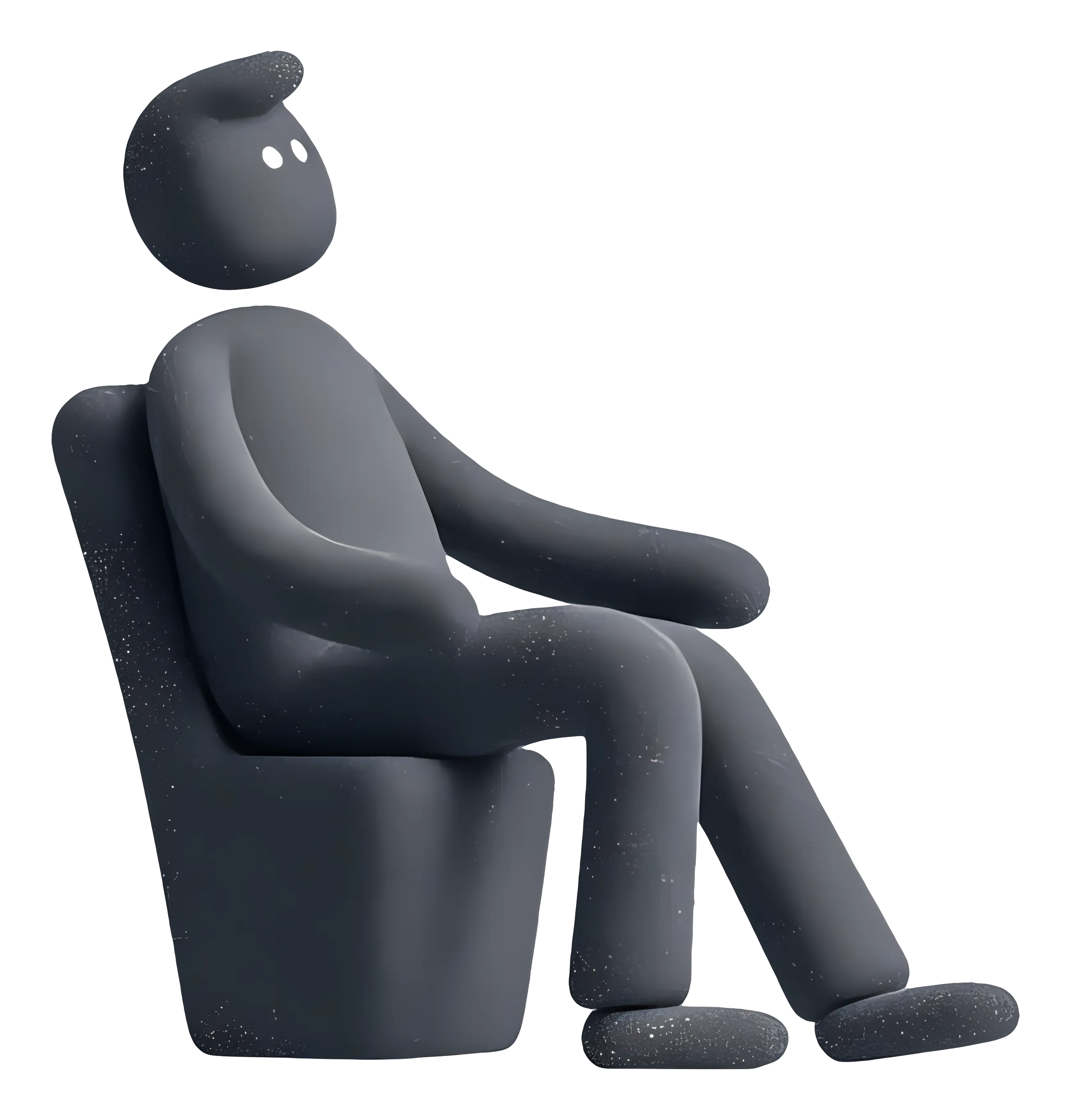 Black Seated Figure in Minimalist Style