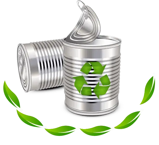 Recycling Cans with Green Symbol