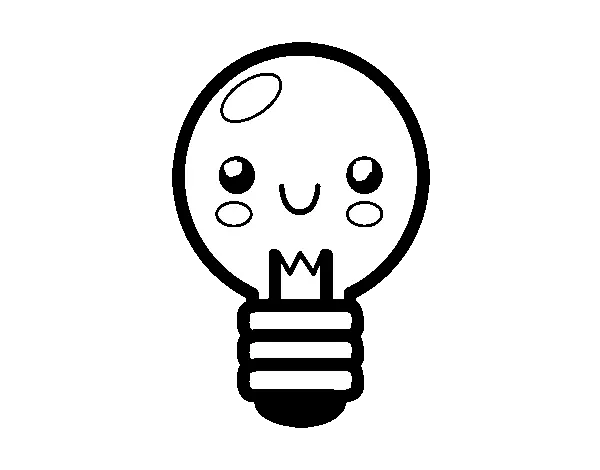 Cute Smiling Light Bulb
